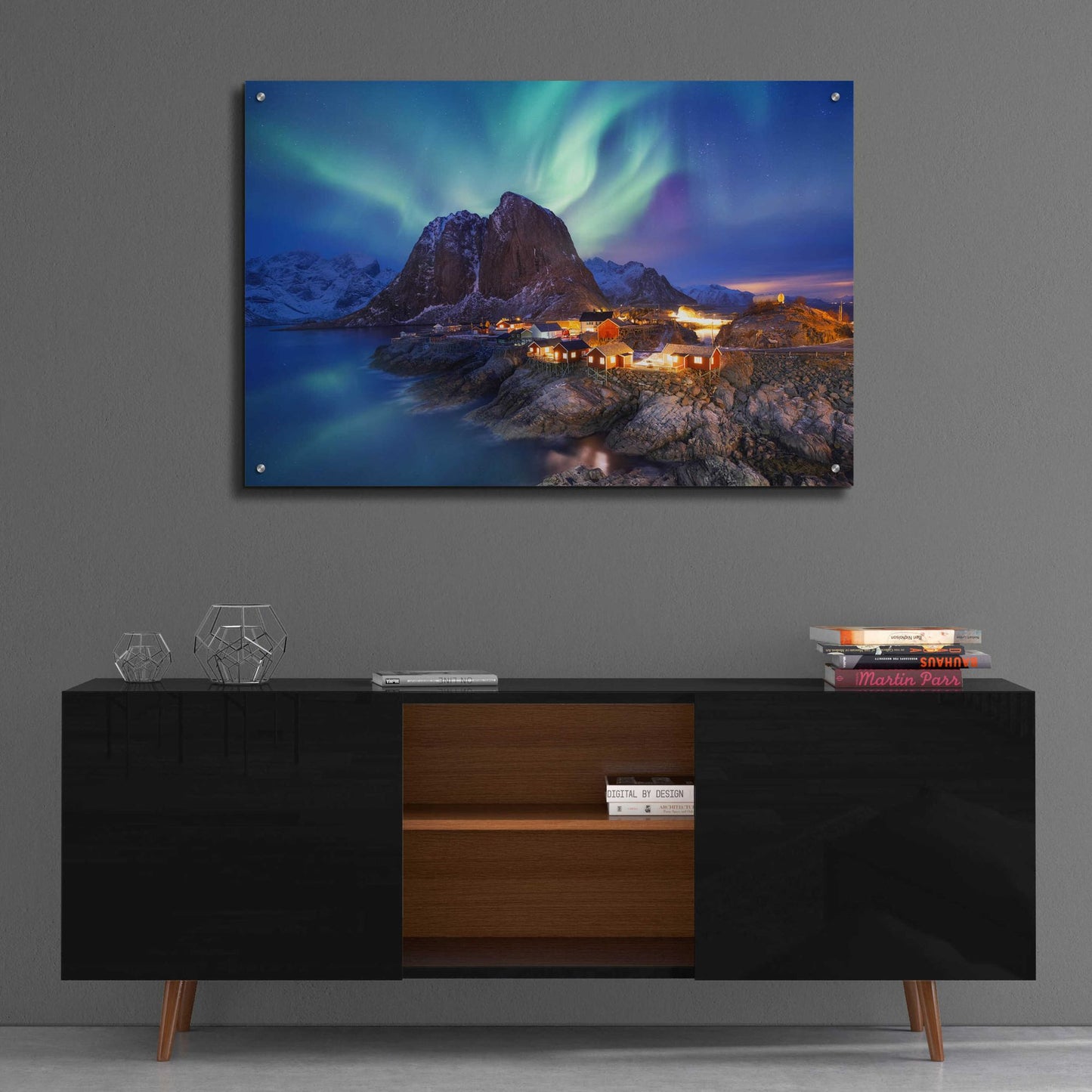 Epic Art 'Northern Lights In The Lofoten Islands Norway 9' by Epic Portfolio, Acrylic Glass Wall Art,36x24