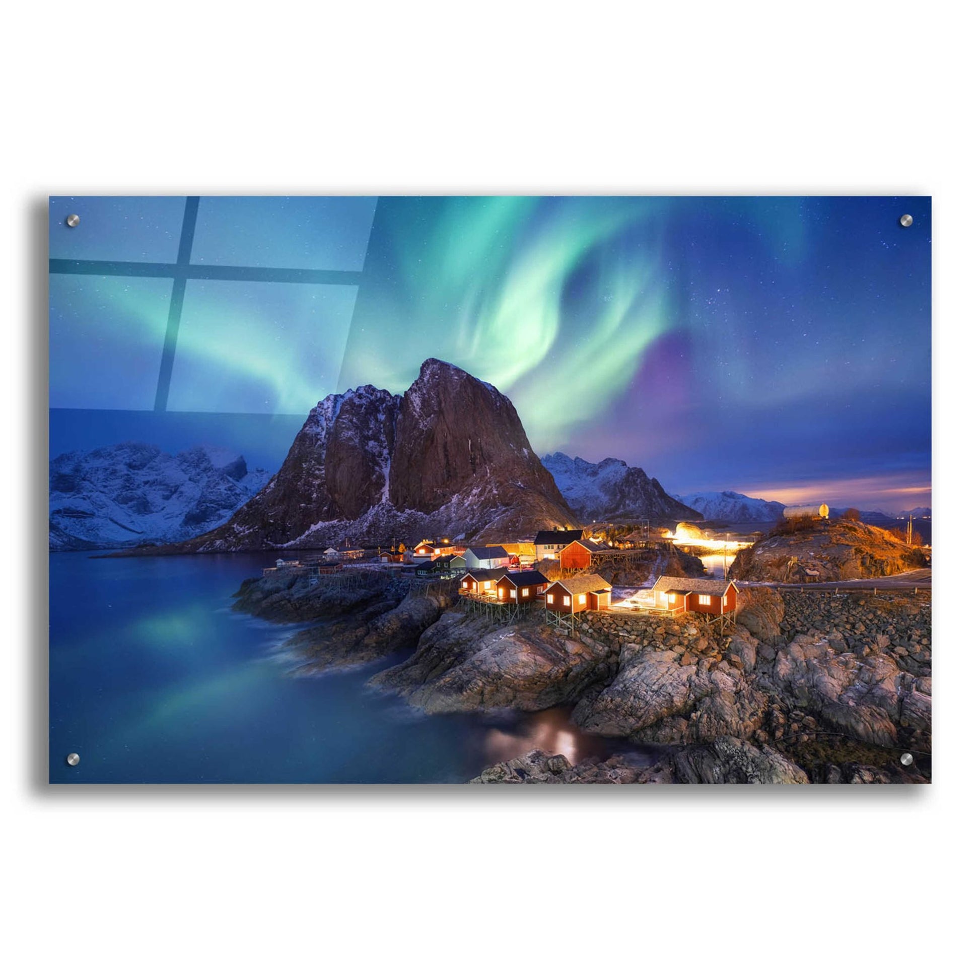 Epic Art 'Northern Lights In The Lofoten Islands Norway 9' by Epic Portfolio, Acrylic Glass Wall Art,36x24