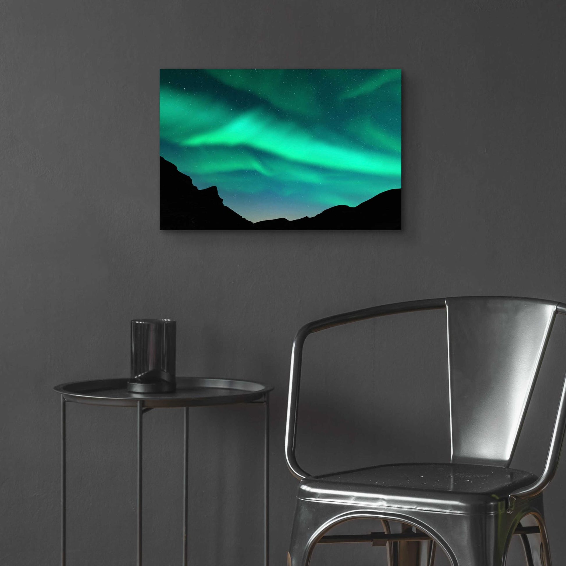 Epic Art 'Northern Lights In Winter Mountains' by Epic Portfolio, Acrylic Glass Wall Art,24x16