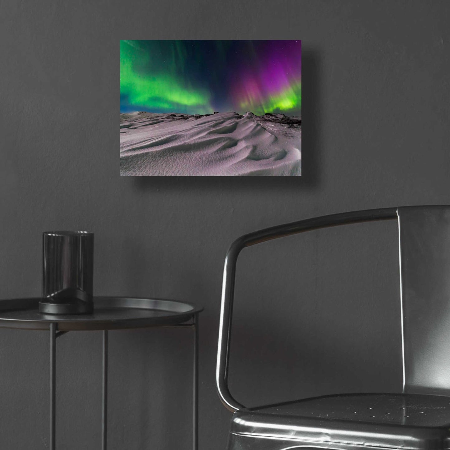 Epic Art 'Northern Lights On The Arctic Ocean Shore 1' by Epic Portfolio, Acrylic Glass Wall Art,16x12