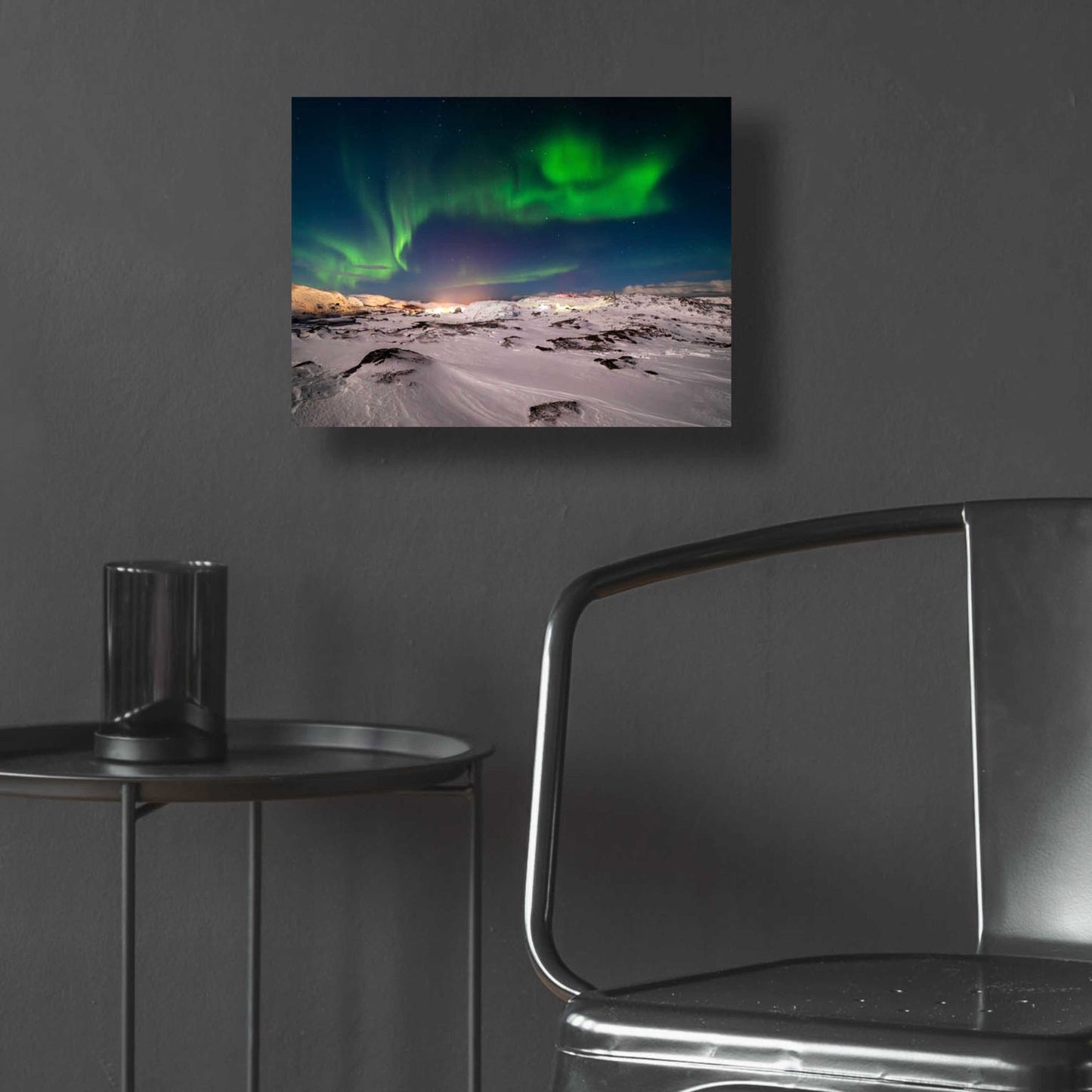 Epic Art 'Northern Lights On The Arctic Ocean Shore 2' by Epic Portfolio, Acrylic Glass Wall Art,16x12