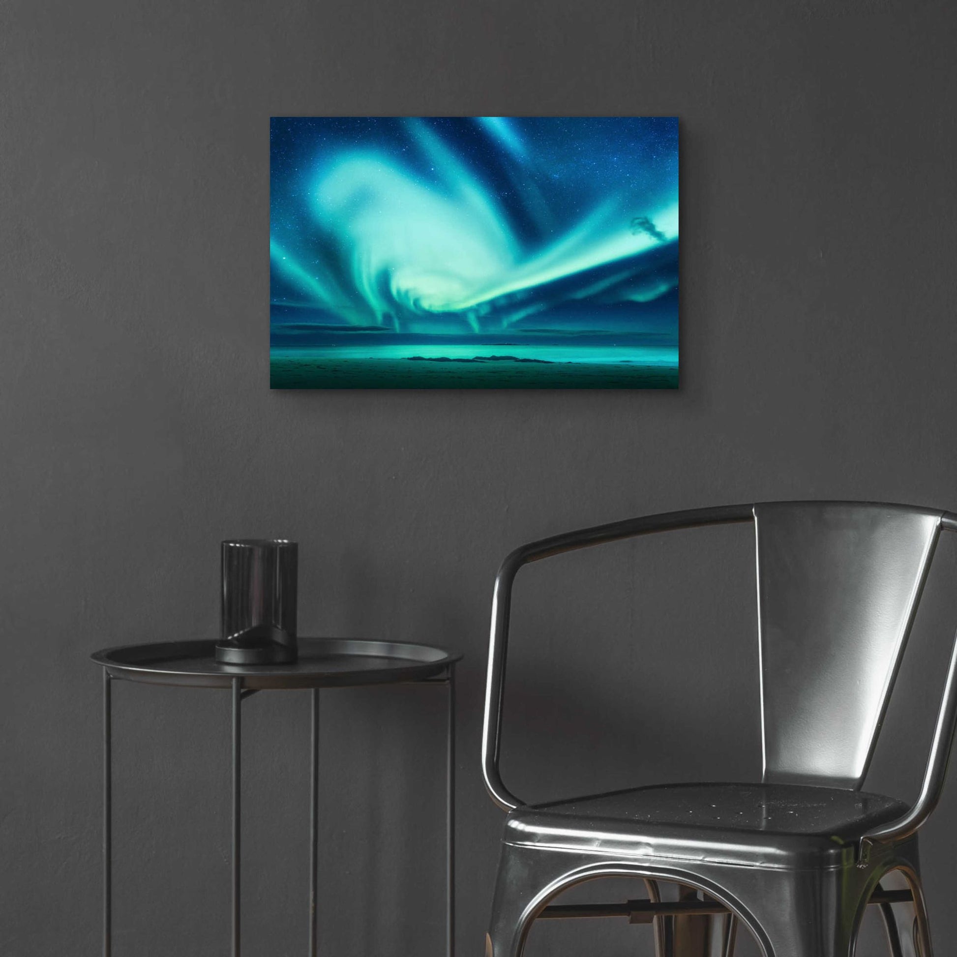 Epic Art 'Polar Lights Above The Sea Green Northern Lights' by Epic Portfolio, Acrylic Glass Wall Art,24x16