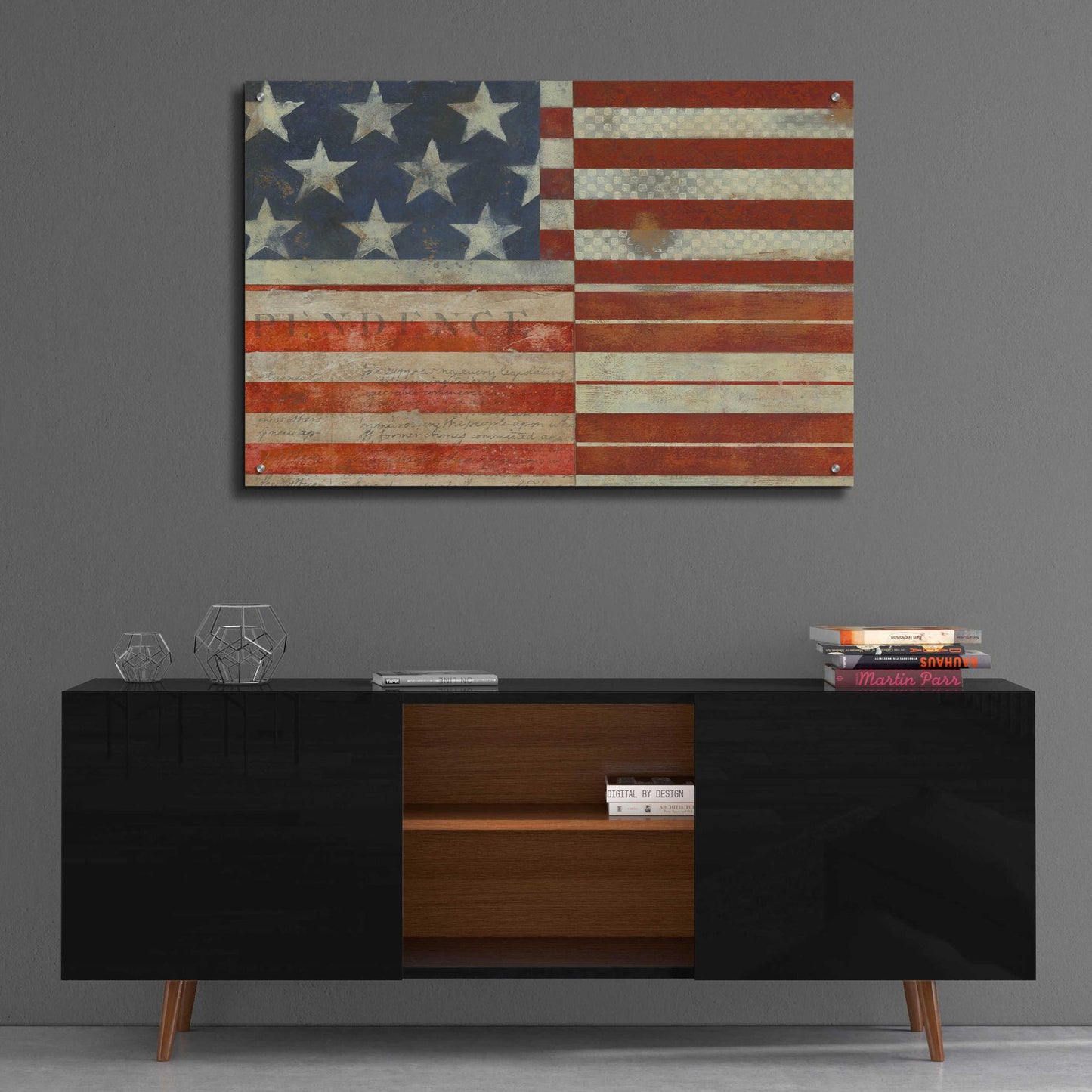 Epic Art 'Flag of Independence' by Norman Wyatt Jr, Acrylic Glass Wall Art,36x24