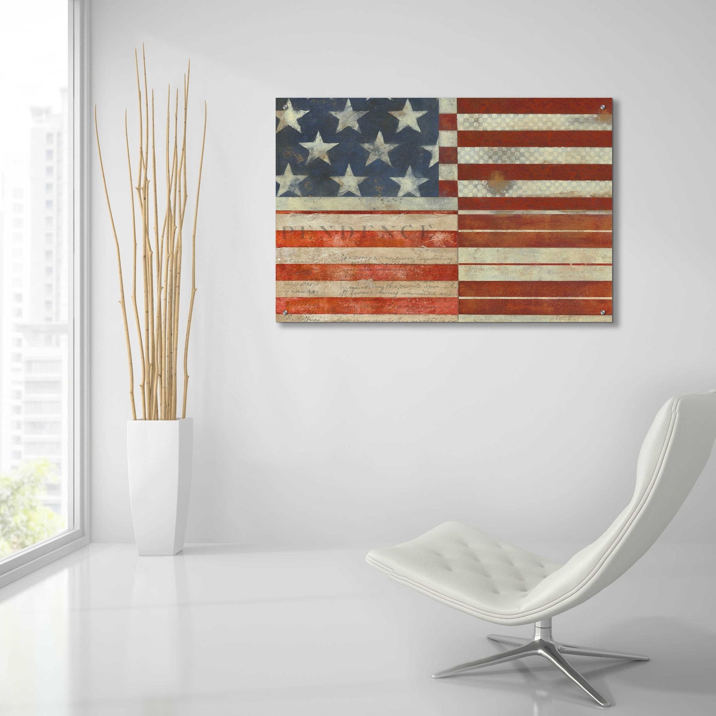 Epic Art 'Flag of Independence' by Norman Wyatt Jr, Acrylic Glass Wall Art,36x24