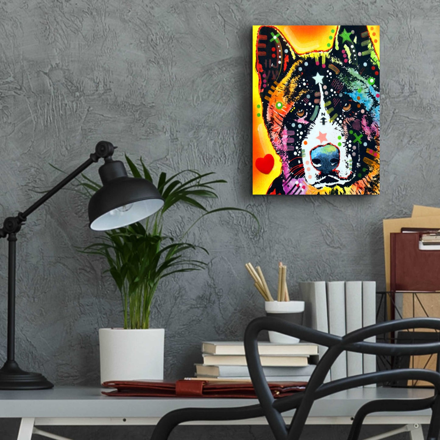 Epic Art 'Akita 1' by Dean Russo, Acrylic Glass Wall Art,12x16