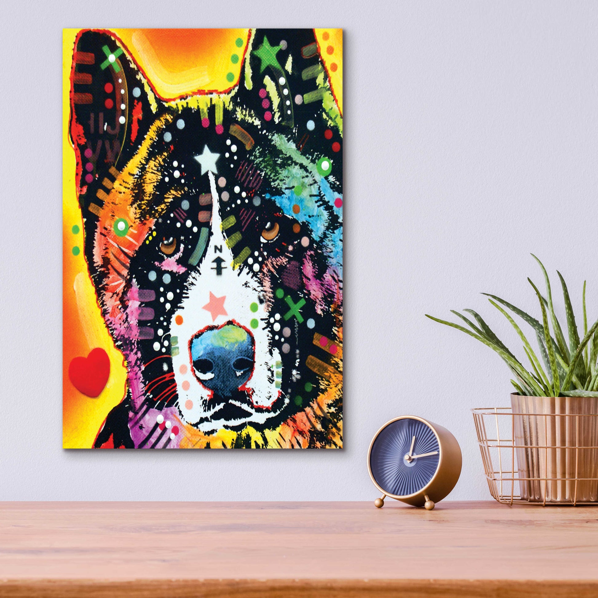 Epic Art 'Akita 1' by Dean Russo, Acrylic Glass Wall Art,12x16