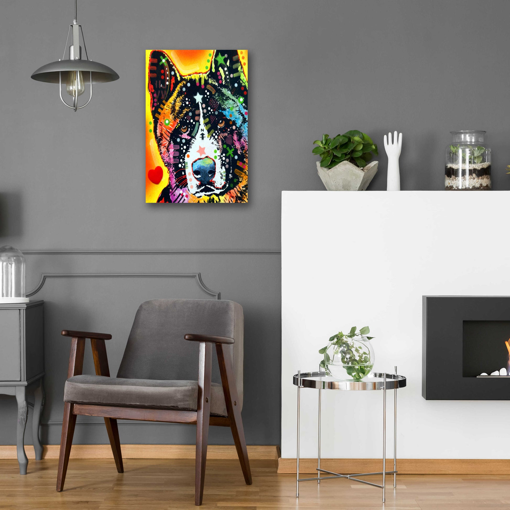 Epic Art 'Akita 1' by Dean Russo, Acrylic Glass Wall Art,16x24