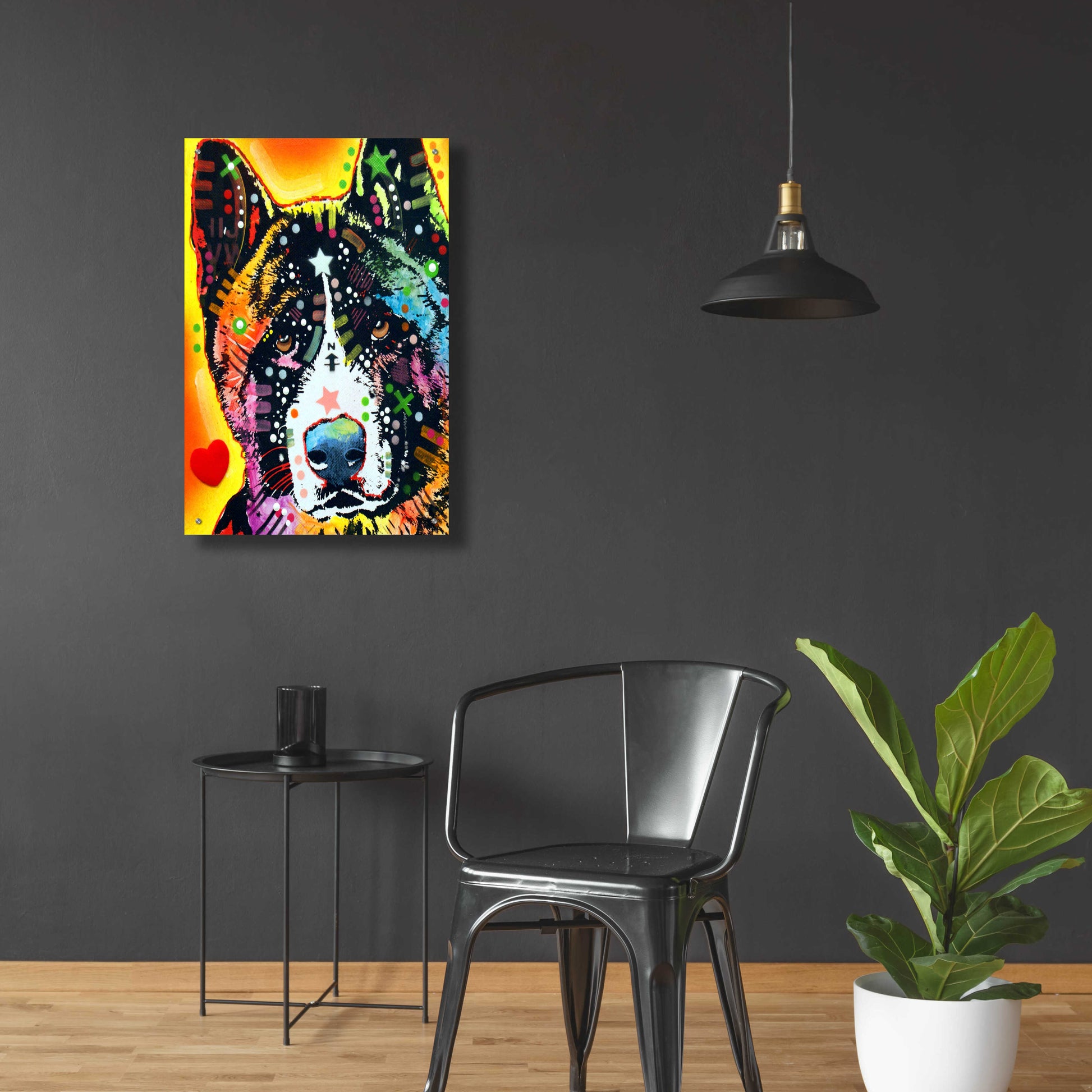 Epic Art 'Akita 1' by Dean Russo, Acrylic Glass Wall Art,24x36