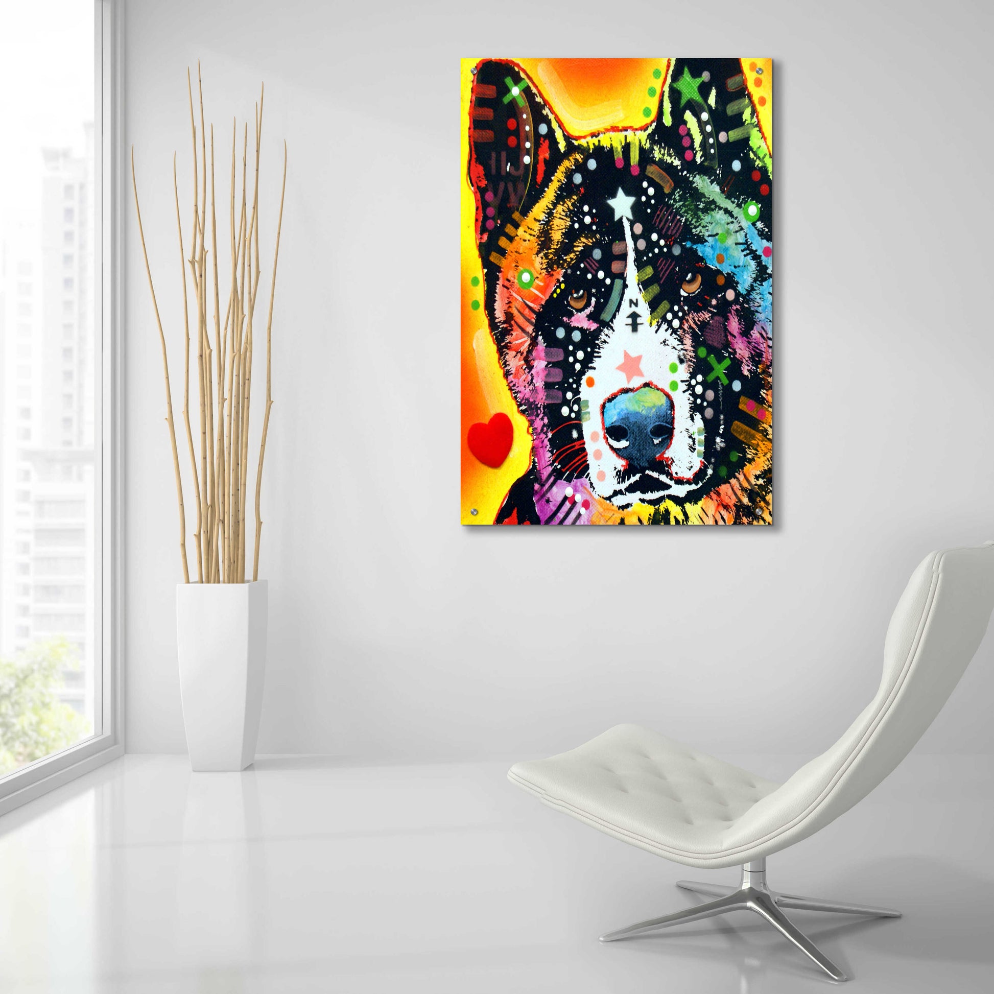 Epic Art 'Akita 1' by Dean Russo, Acrylic Glass Wall Art,24x36