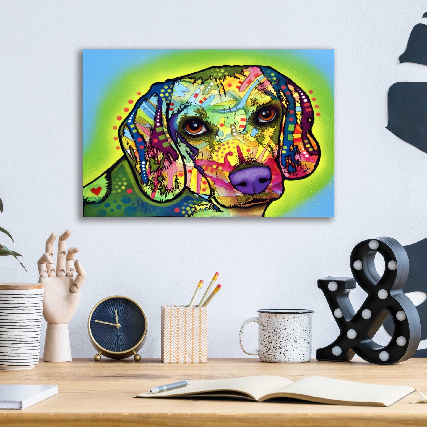 Epic Art 'Beagle' by Dean Russo, Acrylic Glass Wall Art,16x12