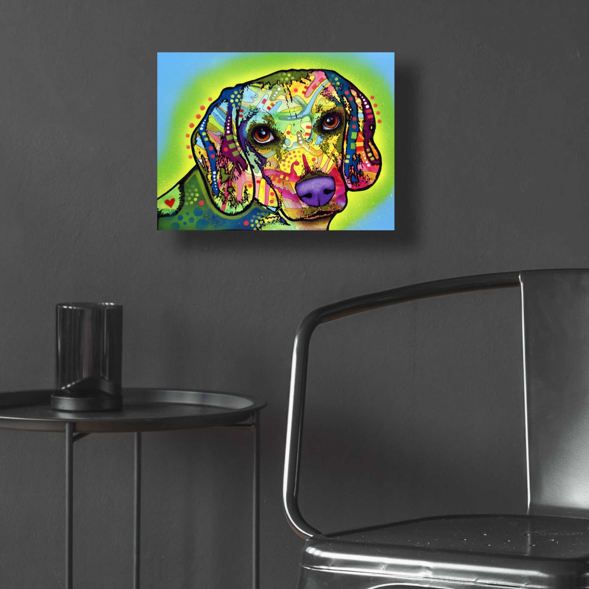 Epic Art 'Beagle' by Dean Russo, Acrylic Glass Wall Art,16x12