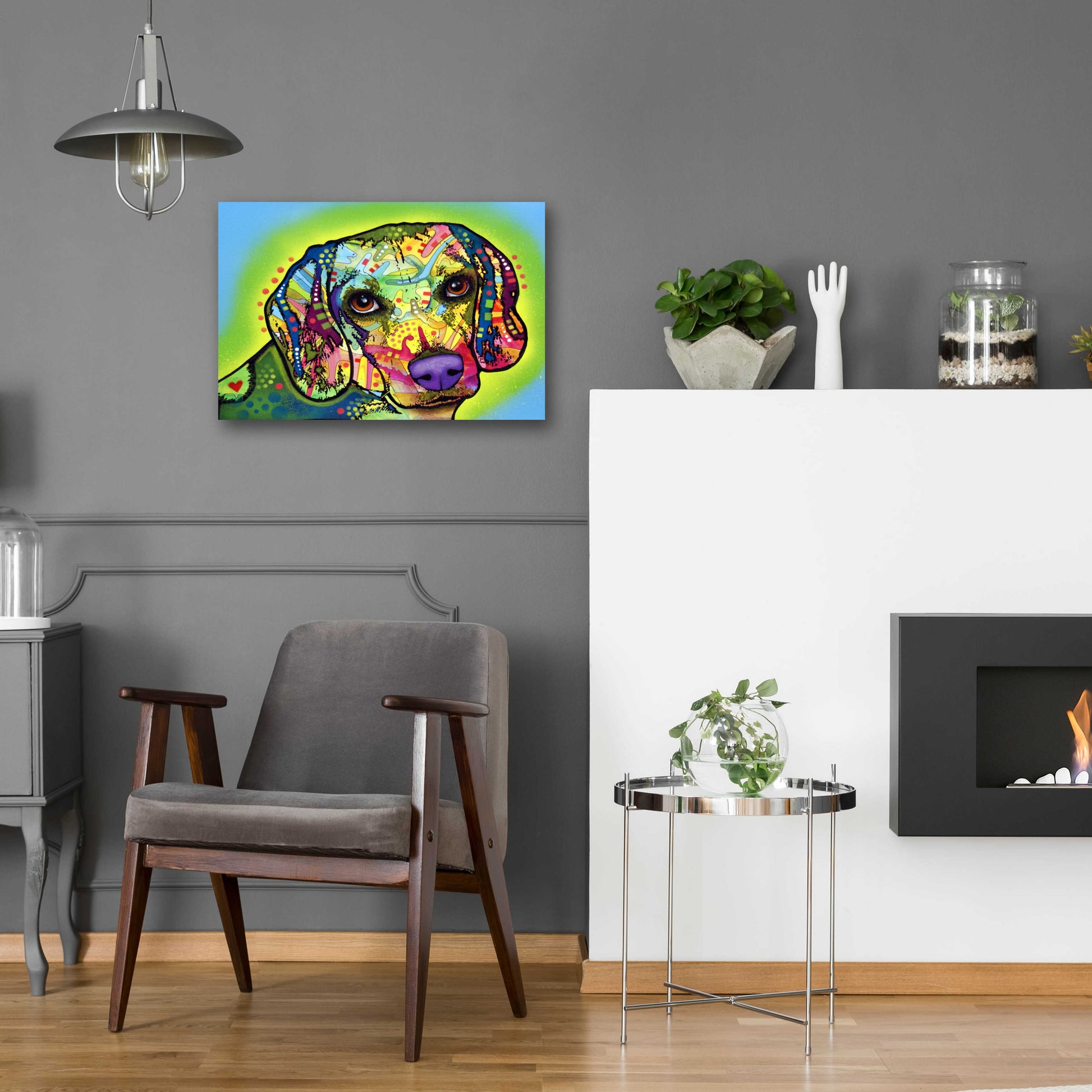 Epic Art 'Beagle' by Dean Russo, Acrylic Glass Wall Art,24x16