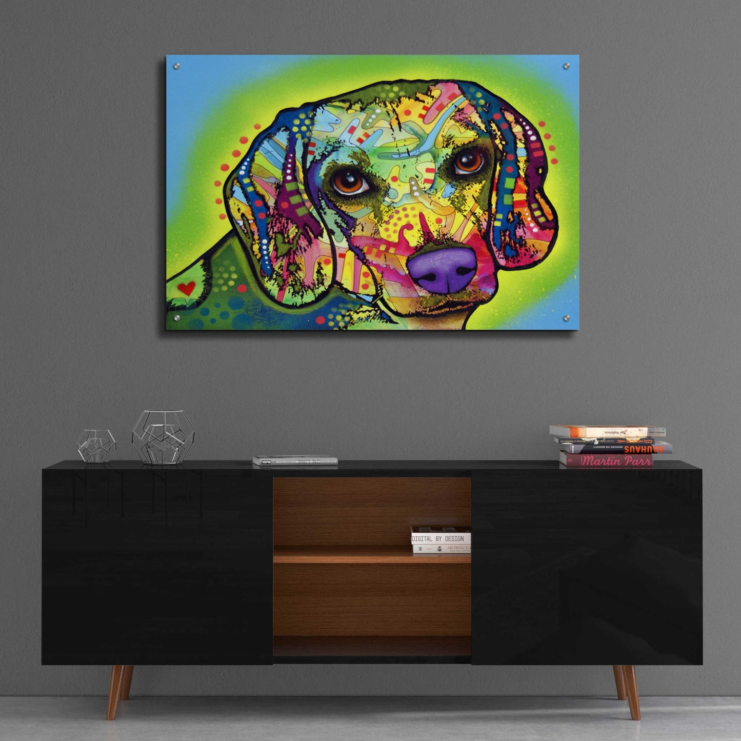 Epic Art 'Beagle' by Dean Russo, Acrylic Glass Wall Art,36x24