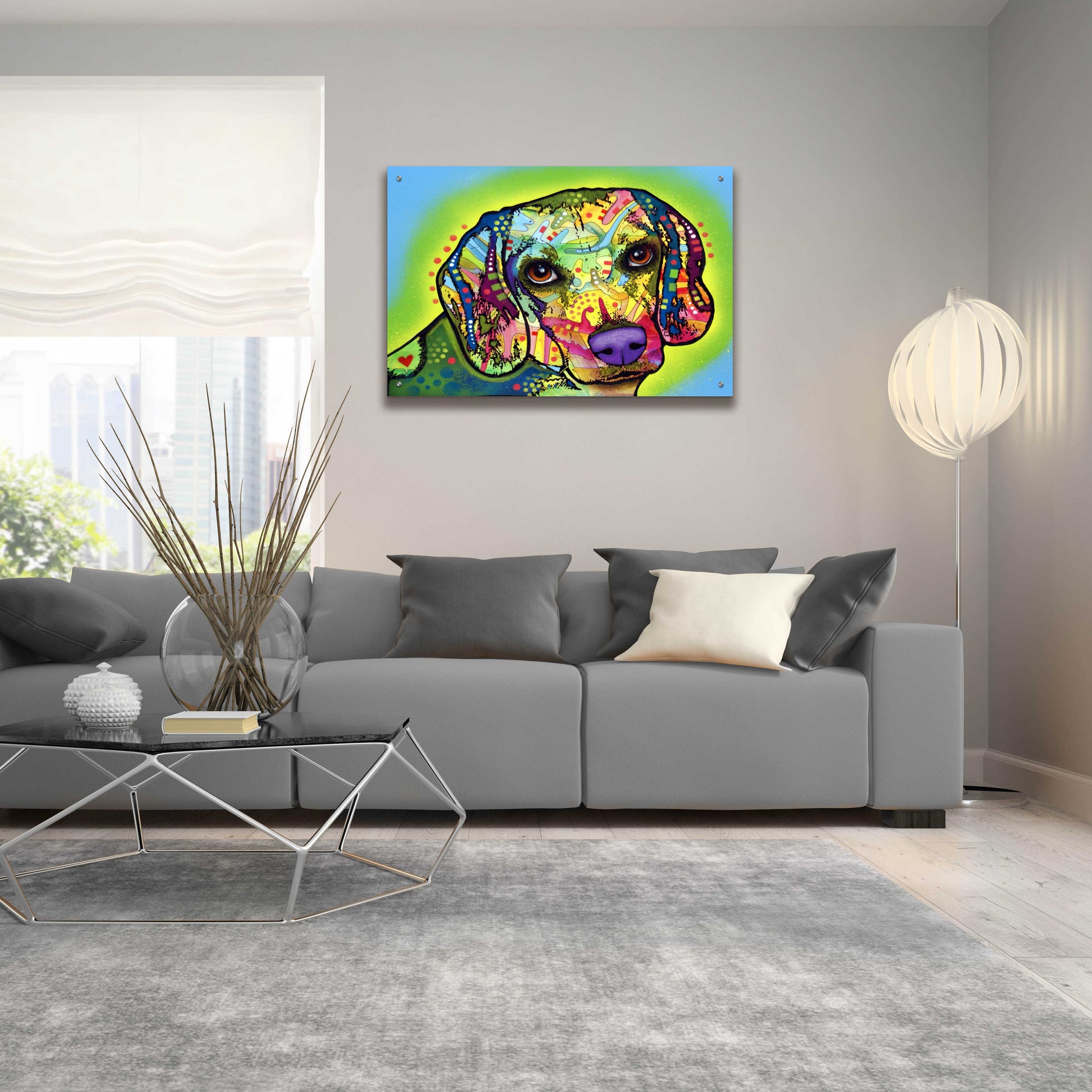 Epic Art 'Beagle' by Dean Russo, Acrylic Glass Wall Art,36x24