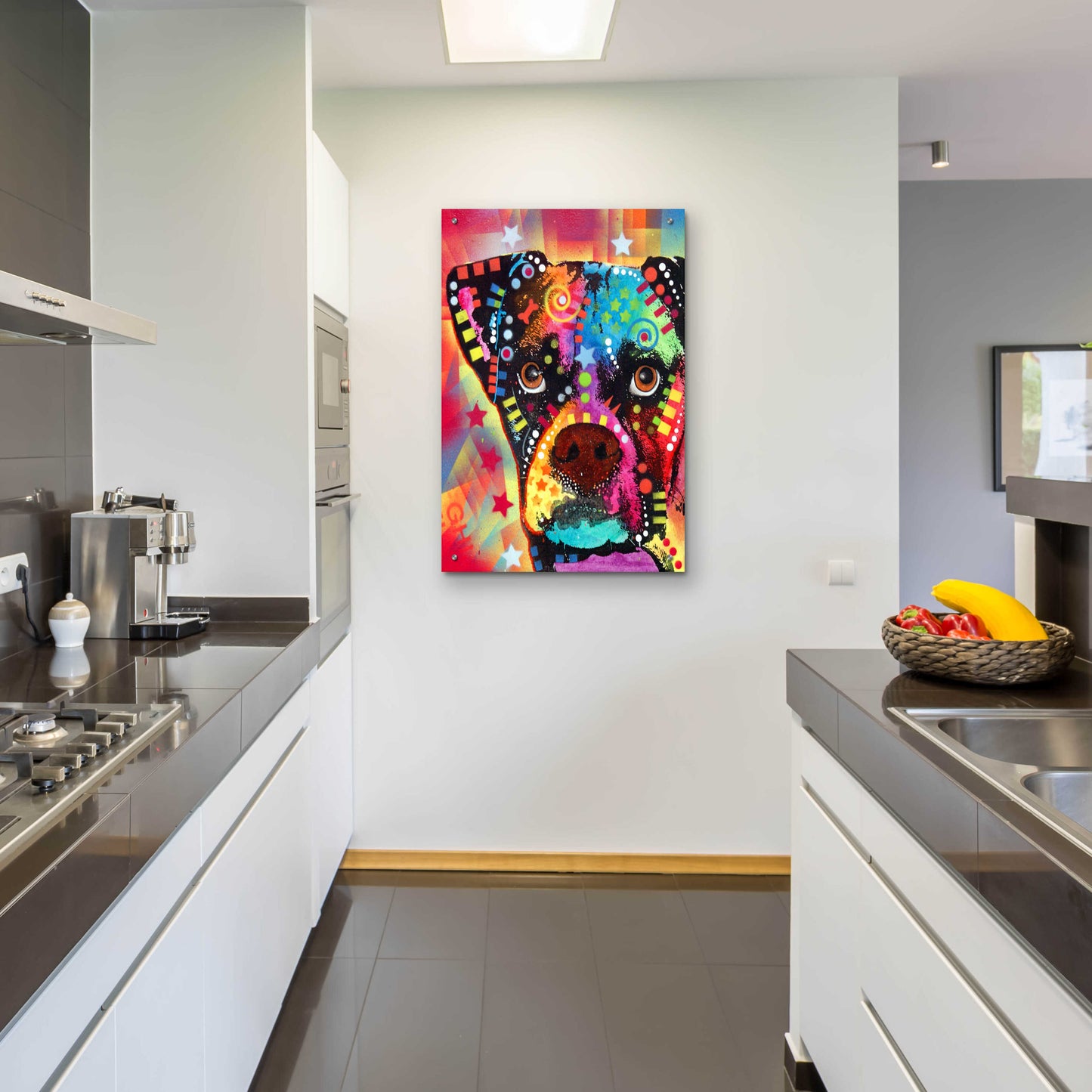 Epic Art 'Boxer Cubism' by Dean Russo, Acrylic Glass Wall Art,24x36