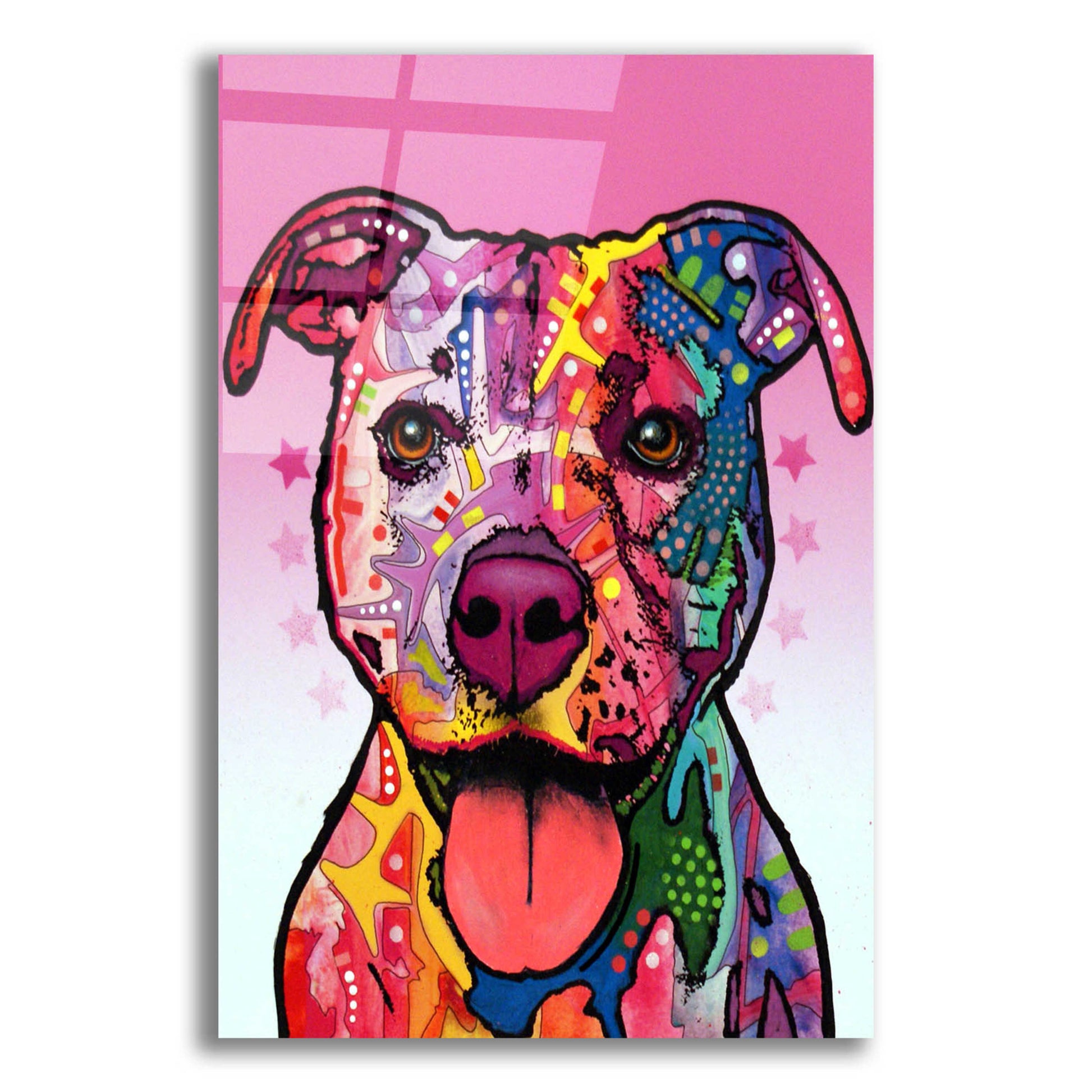 Epic Art 'Cherish The Pitbull' by Dean Russo, Acrylic Glass Wall Art,12x16