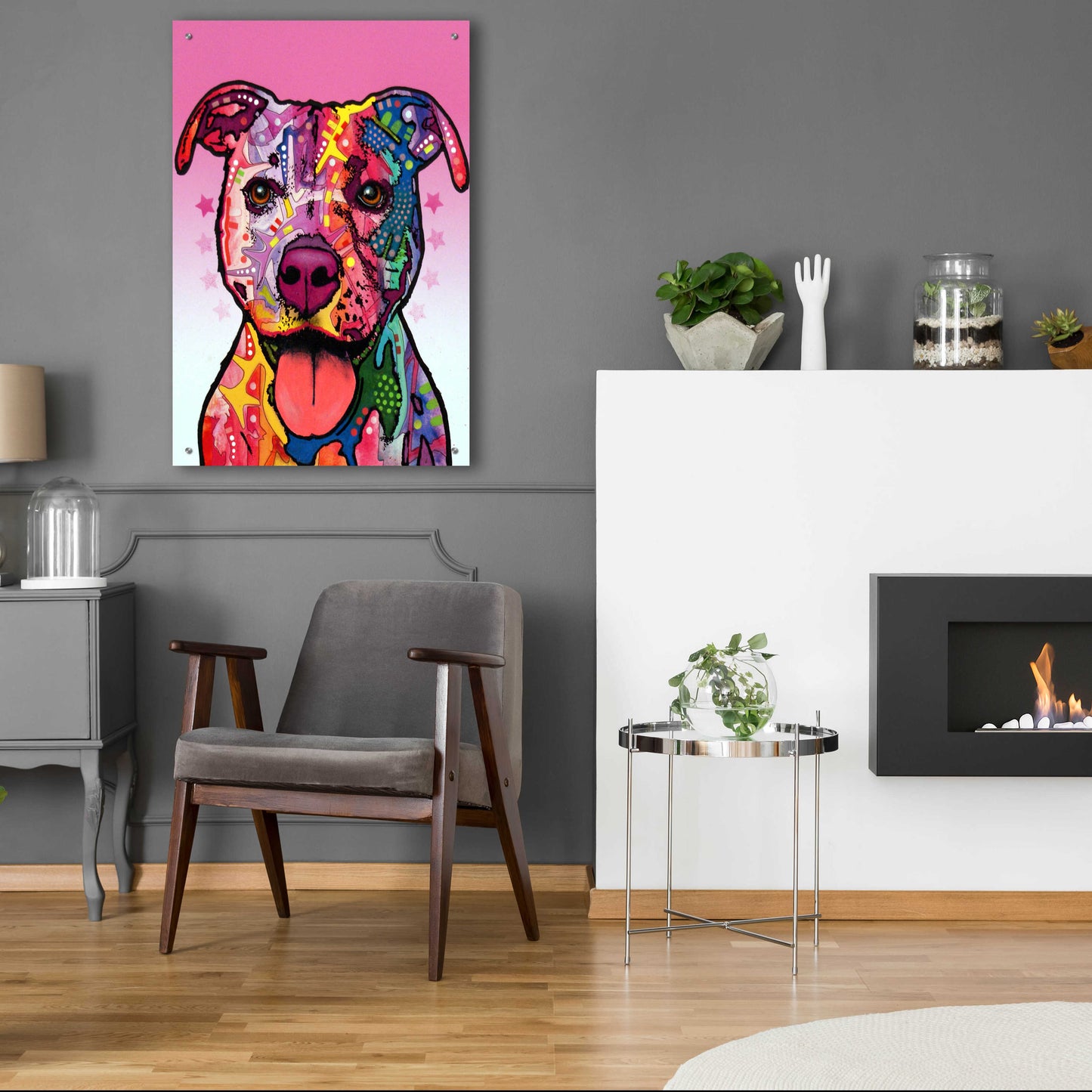 Epic Art 'Cherish The Pitbull' by Dean Russo, Acrylic Glass Wall Art,24x36