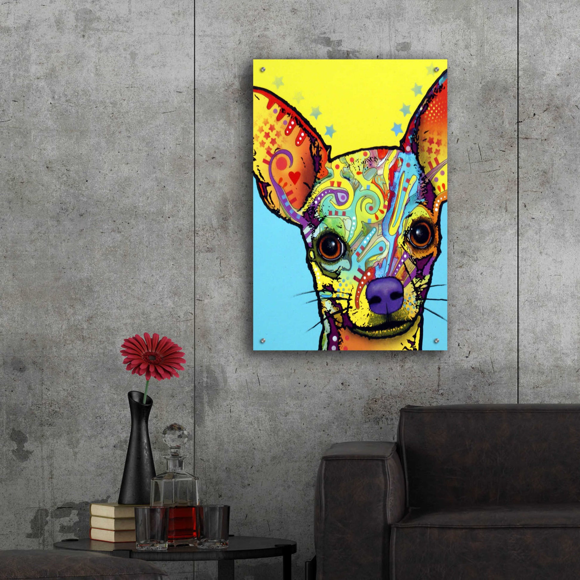 Epic Art 'Chihuahua I' by Dean Russo, Acrylic Glass Wall Art,24x36