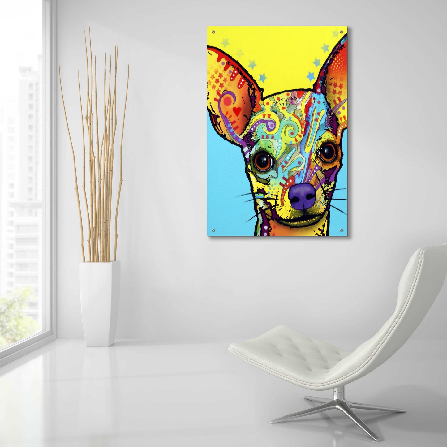 Epic Art 'Chihuahua I' by Dean Russo, Acrylic Glass Wall Art,24x36