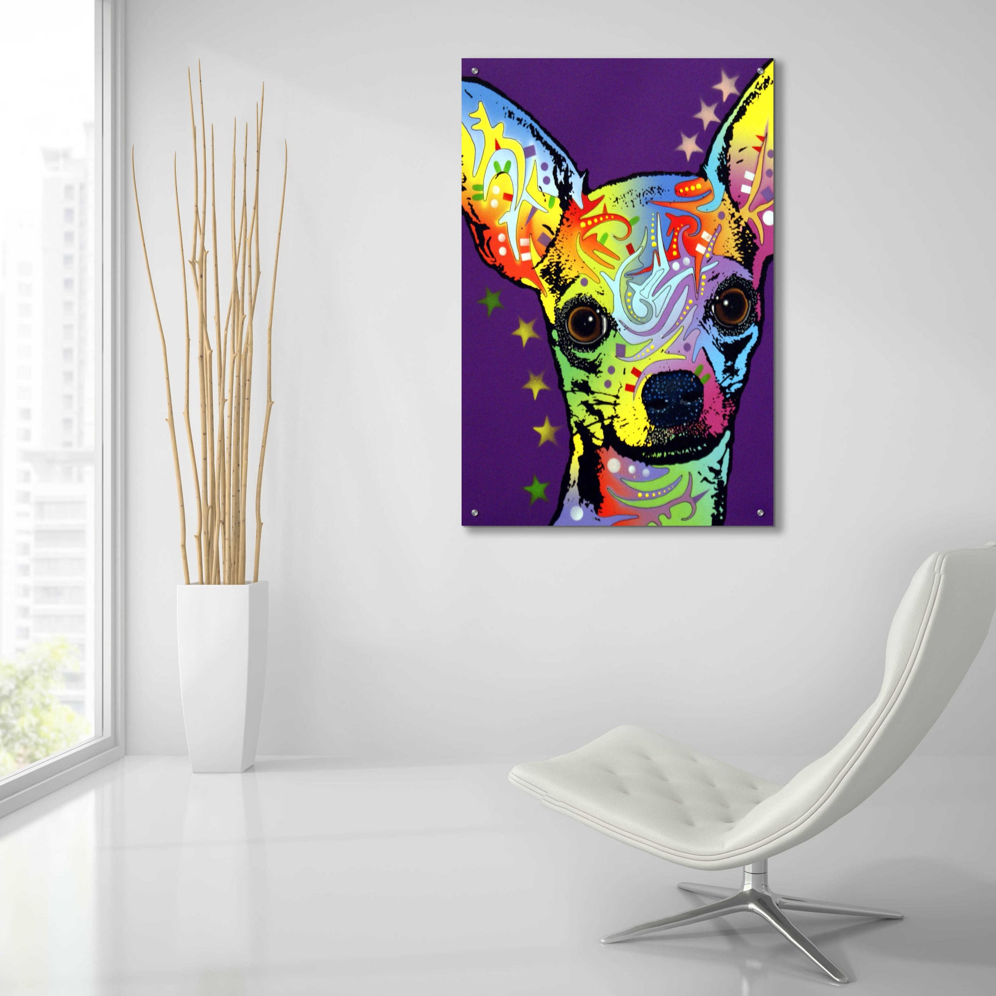 Epic Art 'Chihuahua Ii' by Dean Russo, Acrylic Glass Wall Art,24x36