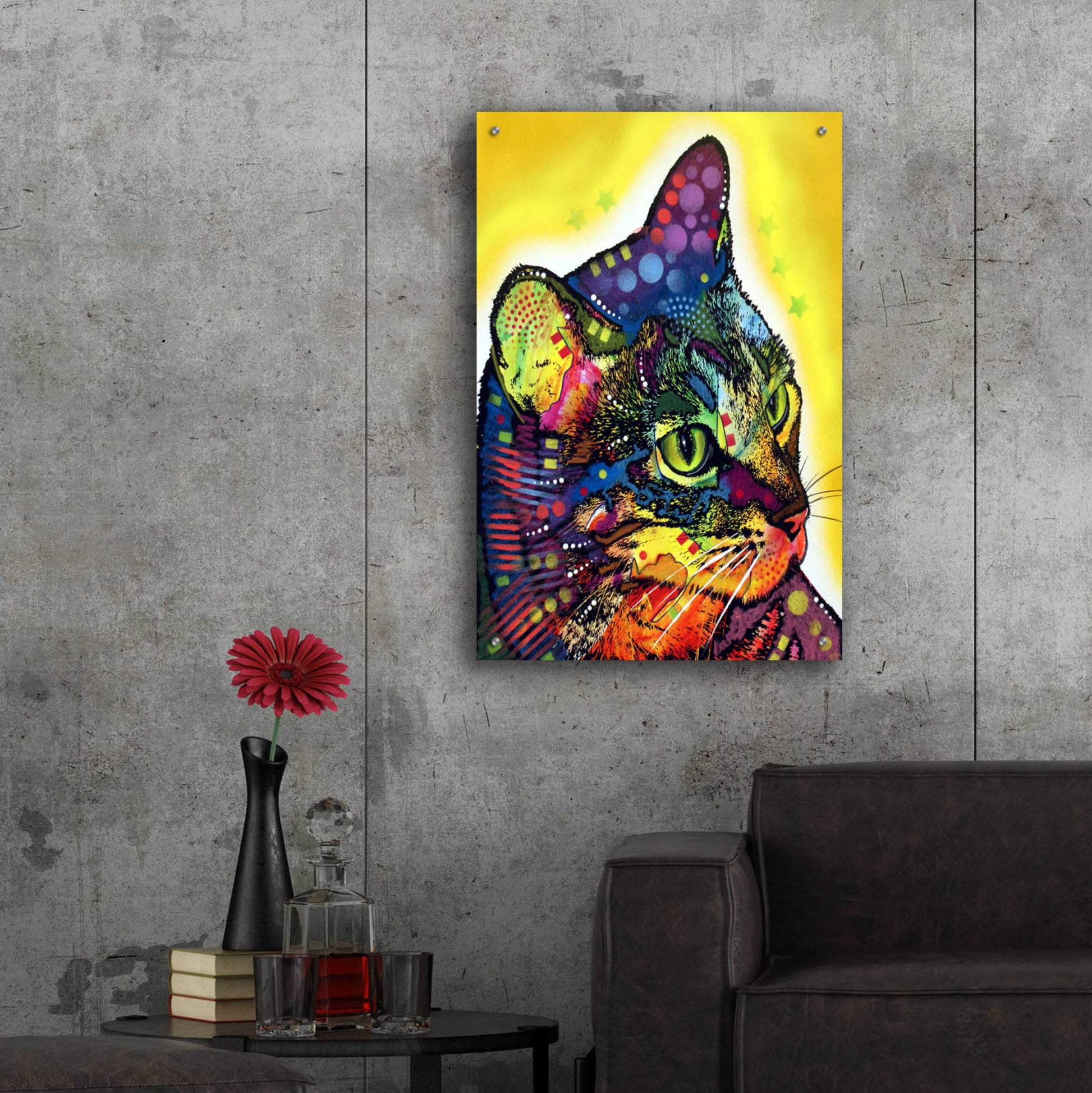 Epic Art 'Confident Cat' by Dean Russo, Acrylic Glass Wall Art,24x36