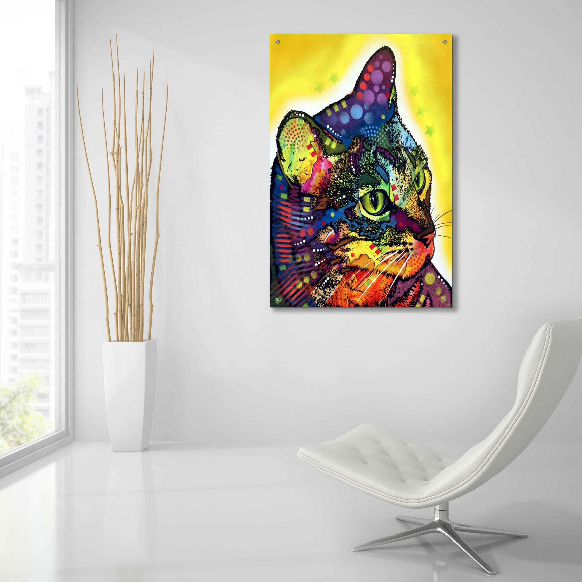 Epic Art 'Confident Cat' by Dean Russo, Acrylic Glass Wall Art,24x36