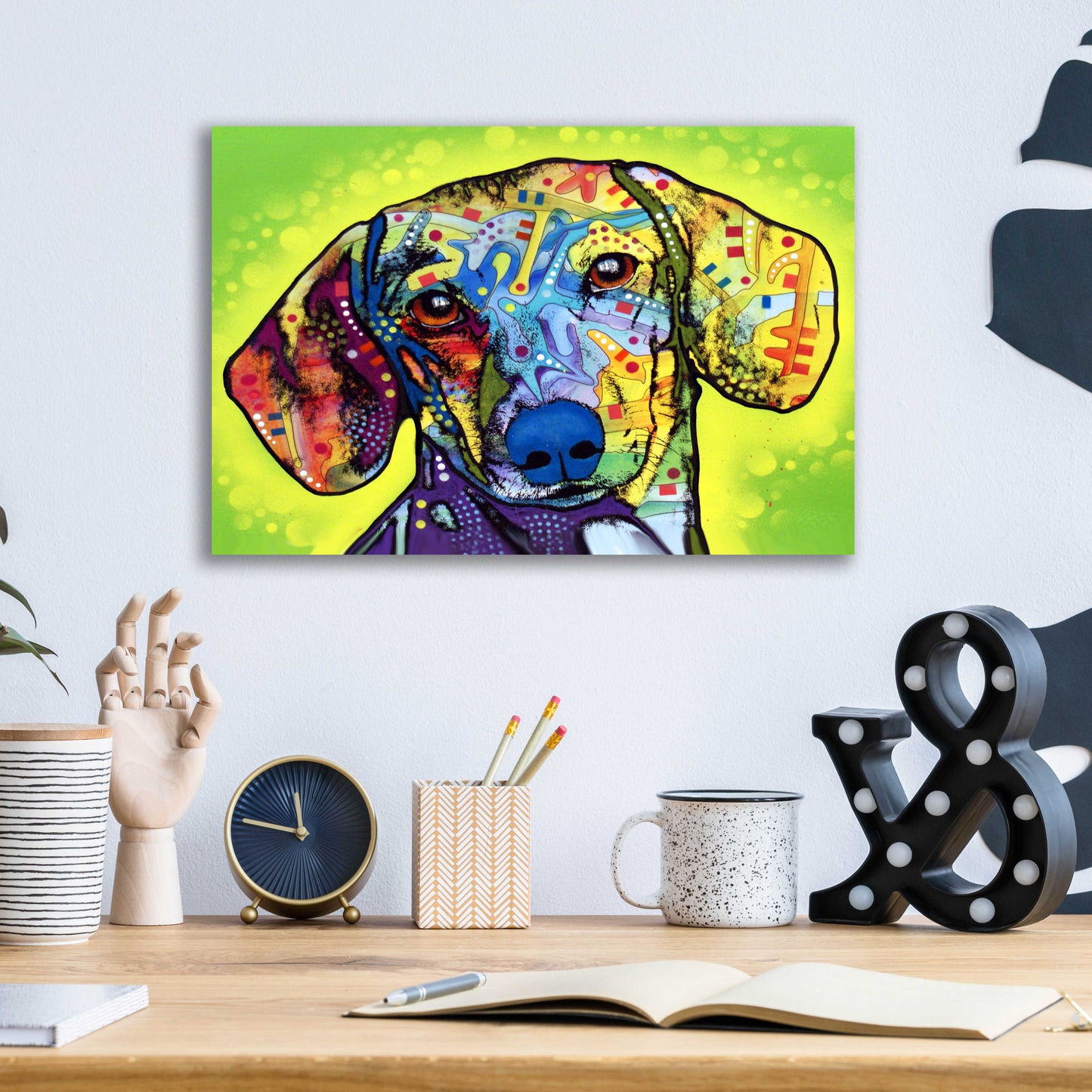 Epic Art 'Dachshund' by Dean Russo, Acrylic Glass Wall Art,16x12