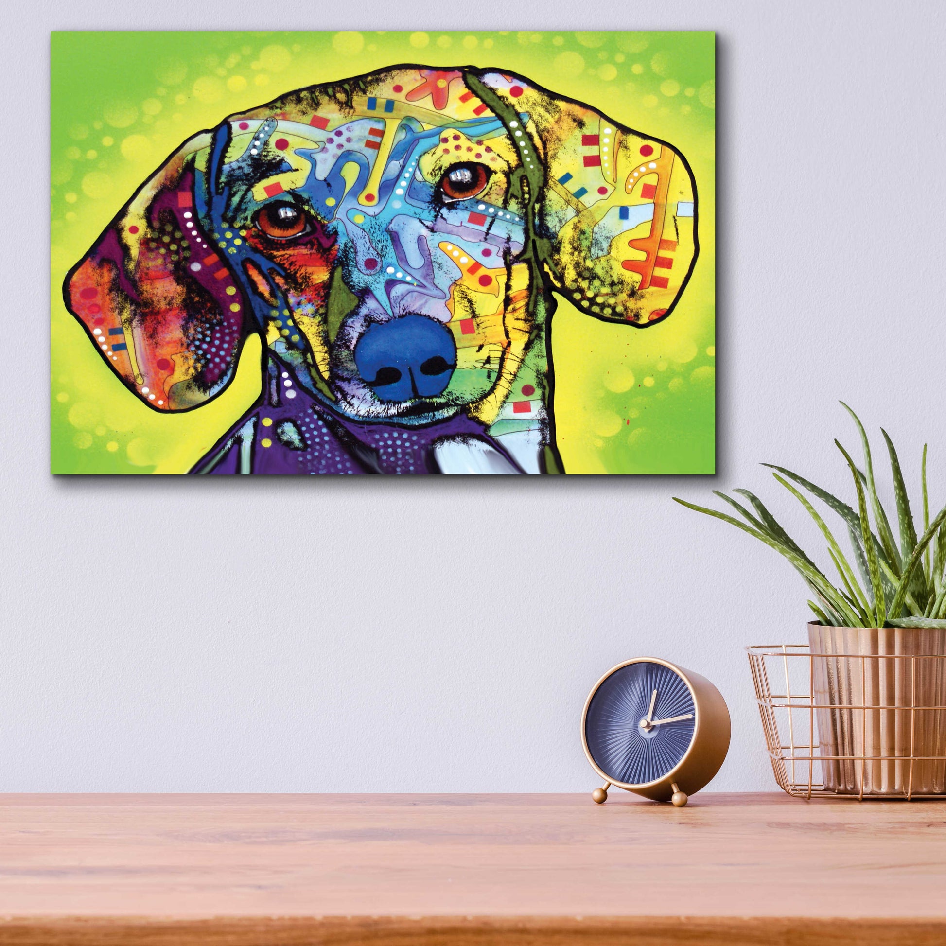 Epic Art 'Dachshund' by Dean Russo, Acrylic Glass Wall Art,16x12