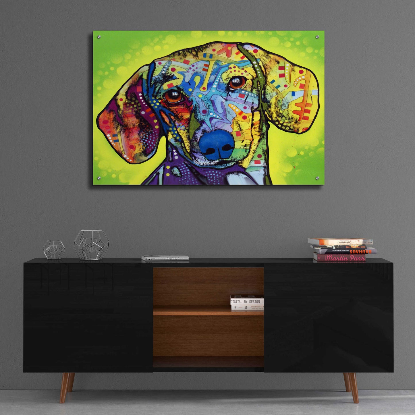 Epic Art 'Dachshund' by Dean Russo, Acrylic Glass Wall Art,36x24