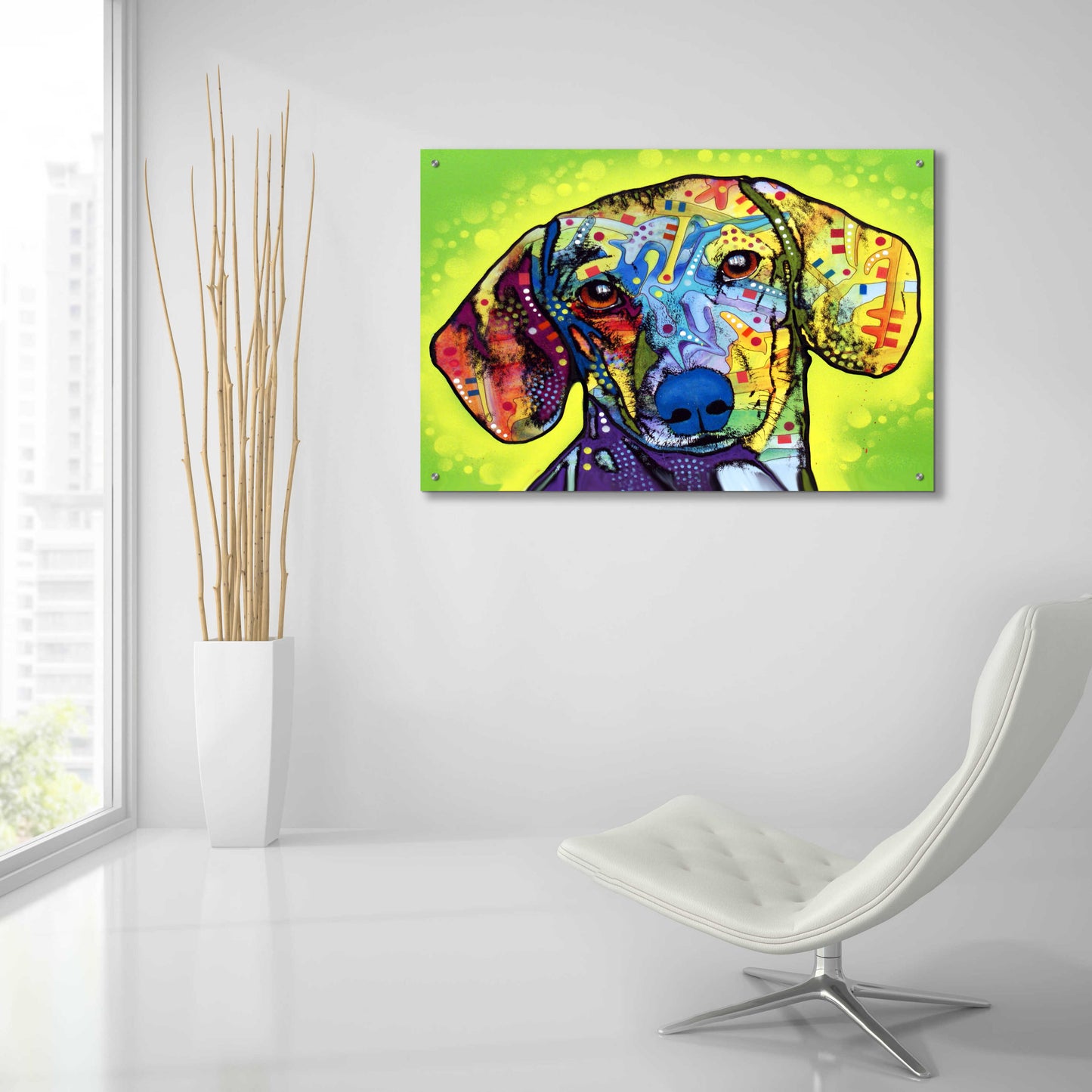 Epic Art 'Dachshund' by Dean Russo, Acrylic Glass Wall Art,36x24