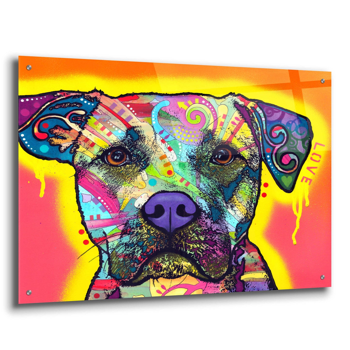 Epic Art 'Drip Love' by Dean Russo, Acrylic Glass Wall Art,36x24