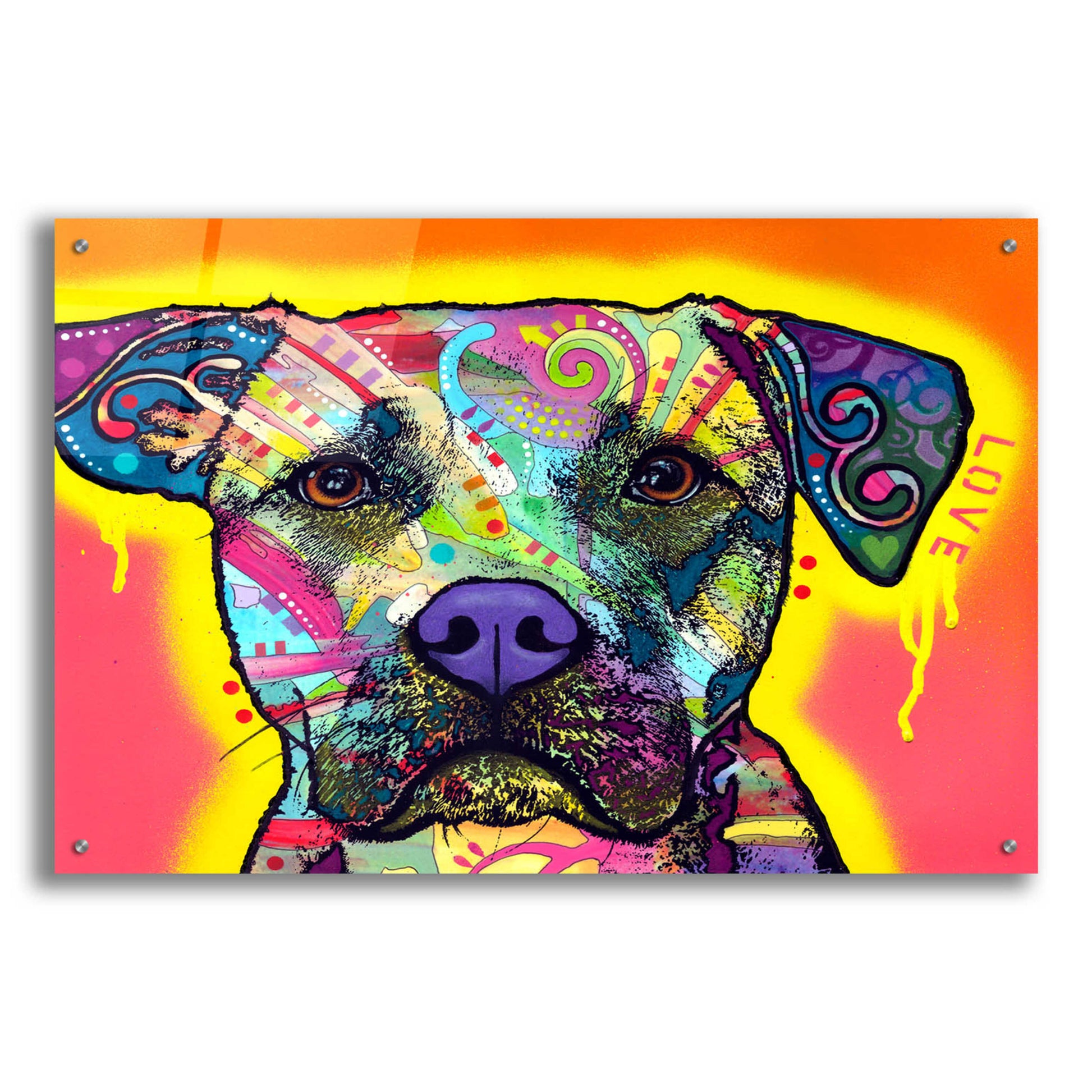 Epic Art 'Drip Love' by Dean Russo, Acrylic Glass Wall Art,36x24