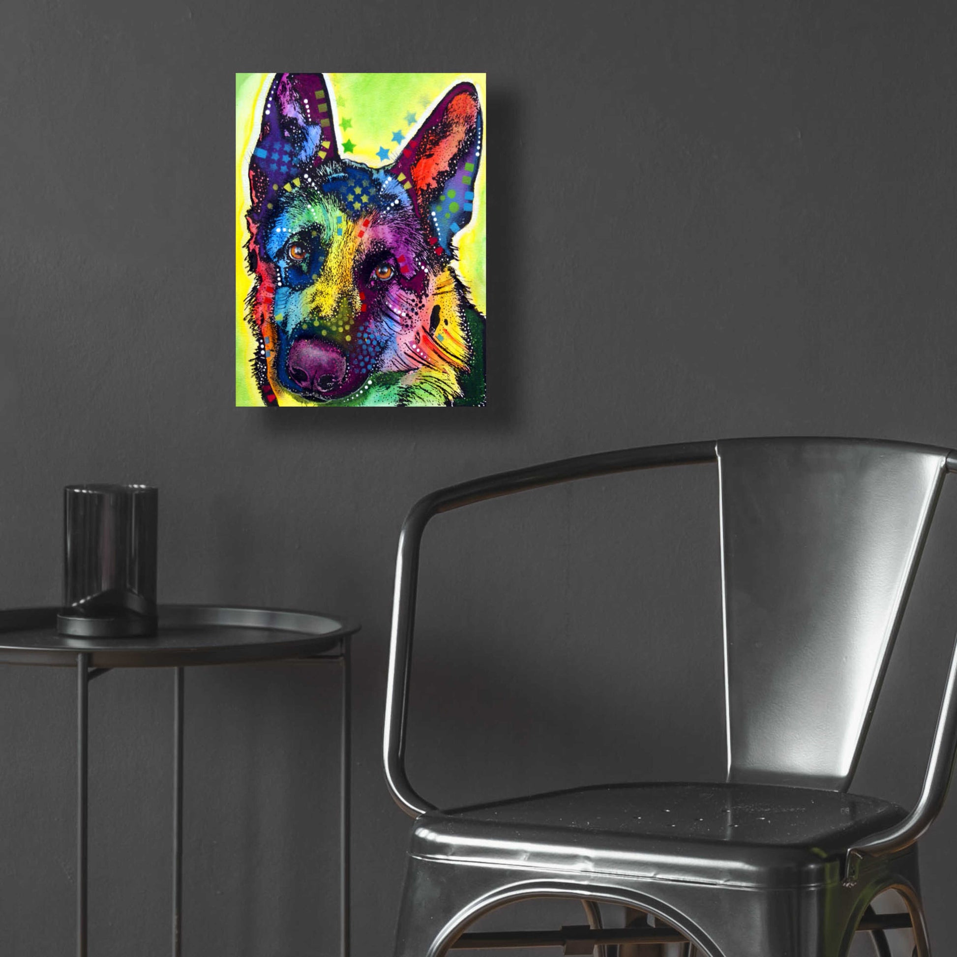 Epic Art 'German Shepherd 1' by Dean Russo, Acrylic Glass Wall Art,12x16