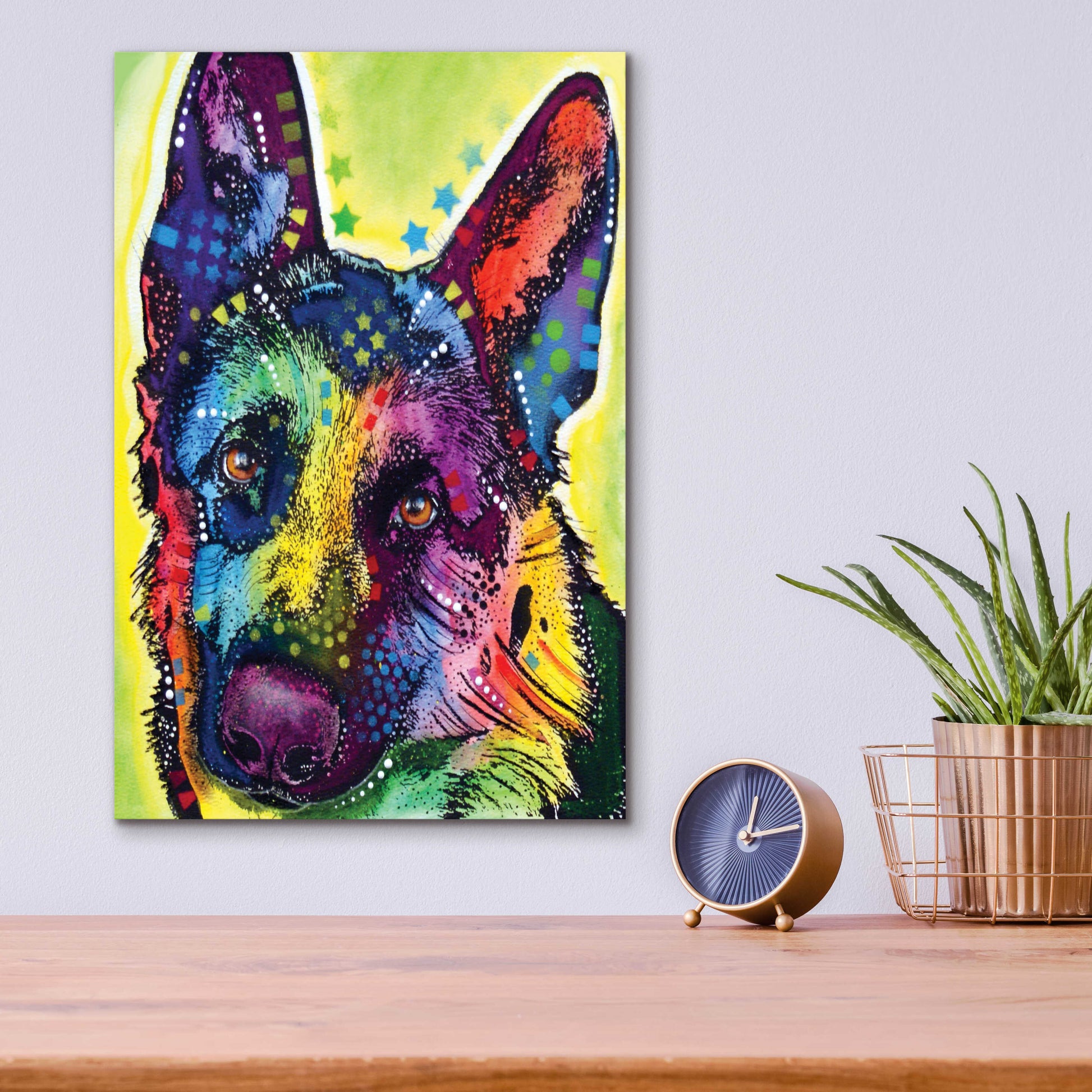 Epic Art 'German Shepherd 1' by Dean Russo, Acrylic Glass Wall Art,12x16