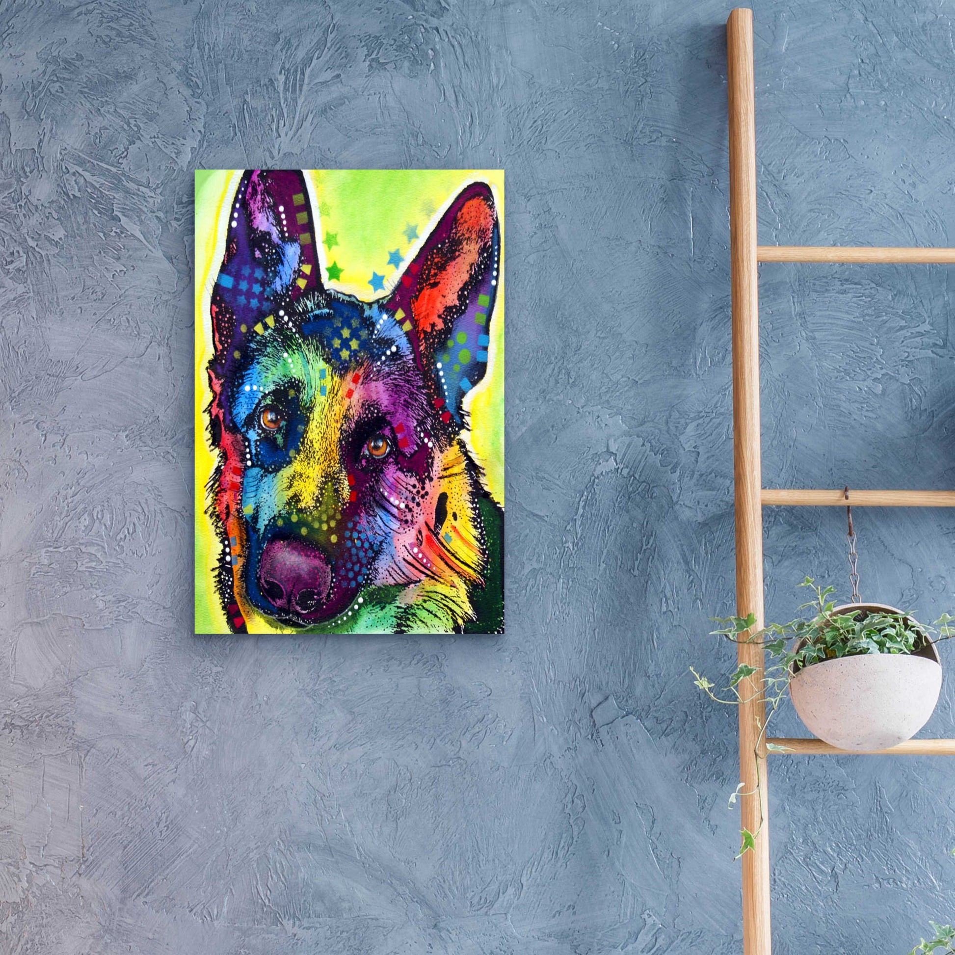 Epic Art 'German Shepherd 1' by Dean Russo, Acrylic Glass Wall Art,16x24