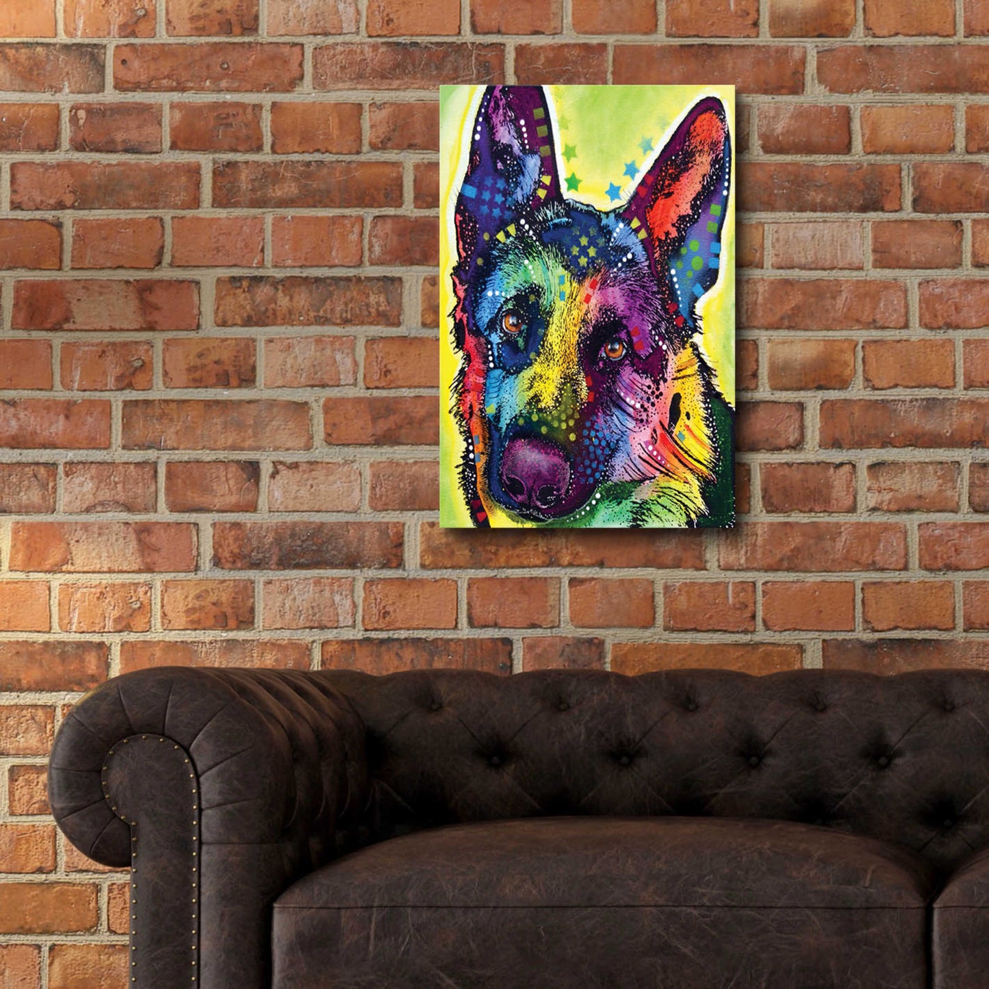 Epic Art 'German Shepherd 1' by Dean Russo, Acrylic Glass Wall Art,16x24