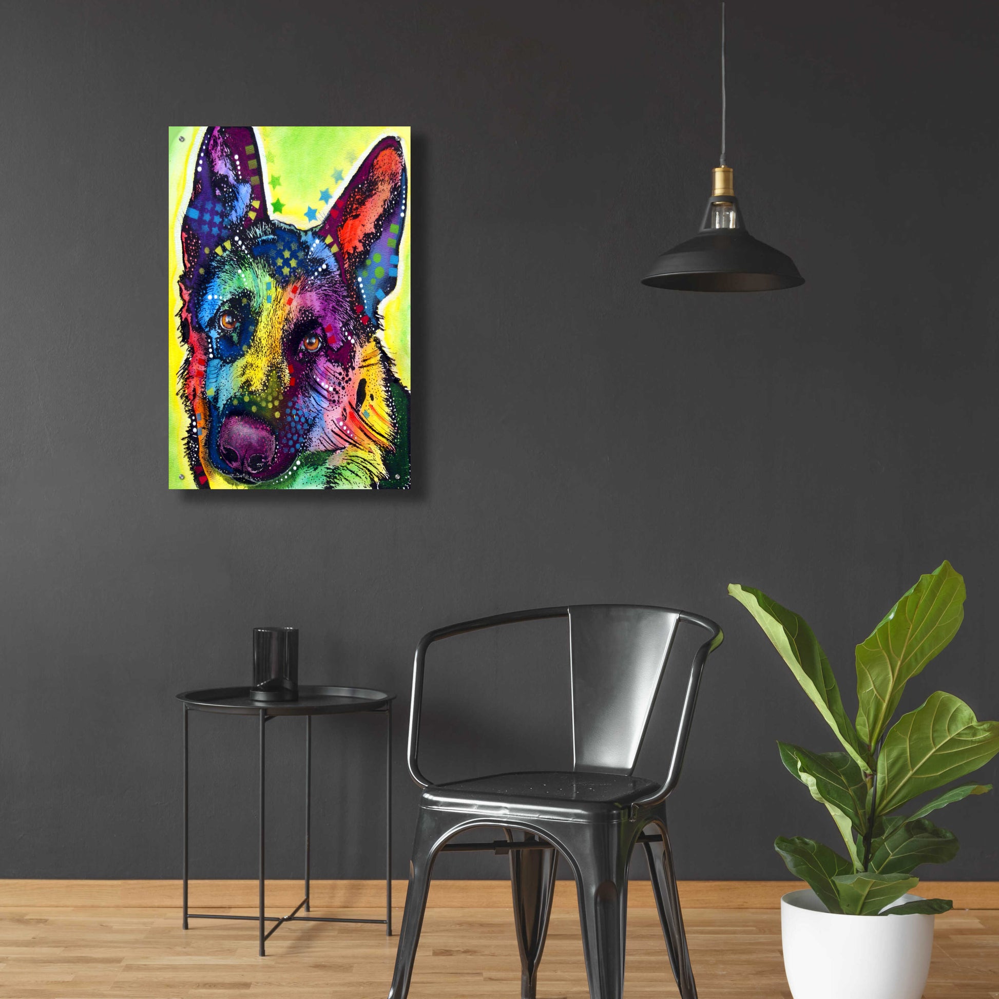 Epic Art 'German Shepherd 1' by Dean Russo, Acrylic Glass Wall Art,24x36