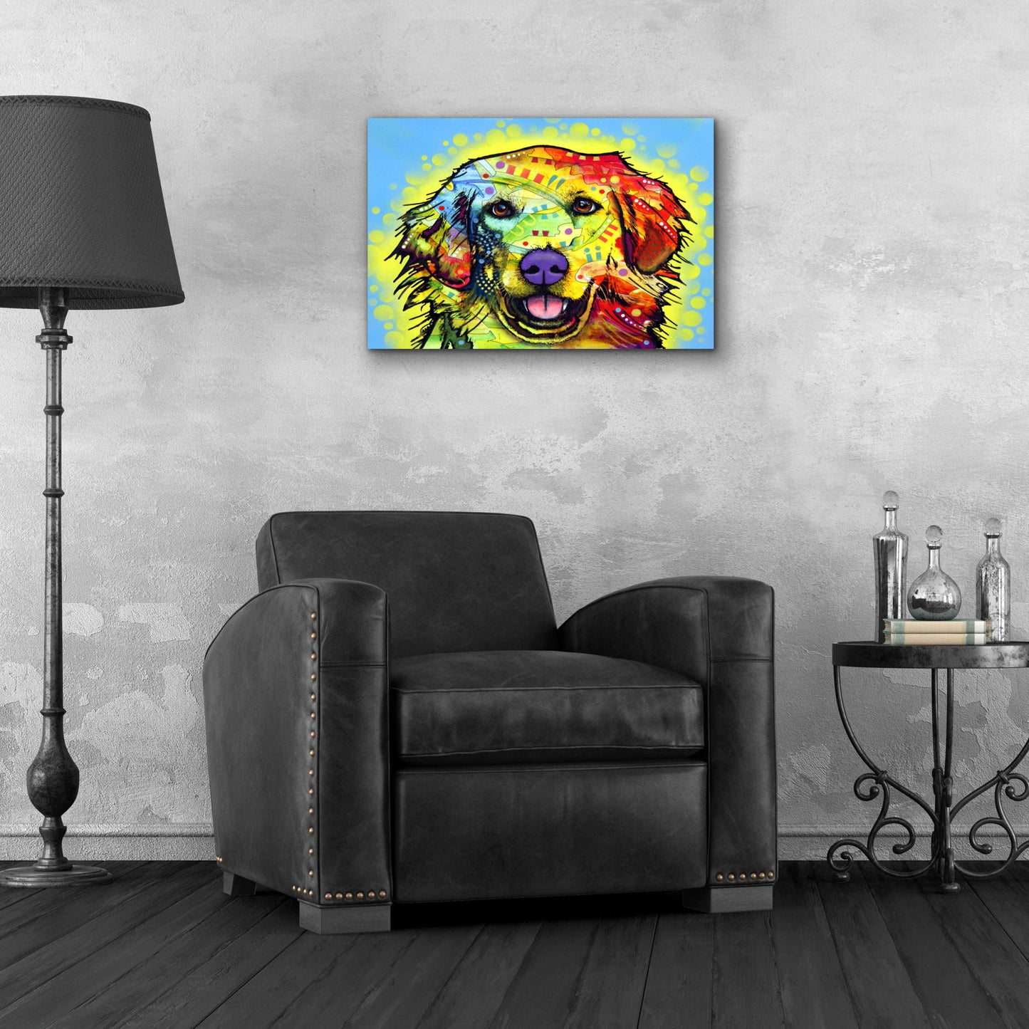 Epic Art 'Golden Retriever' by Dean Russo, Acrylic Glass Wall Art,24x16