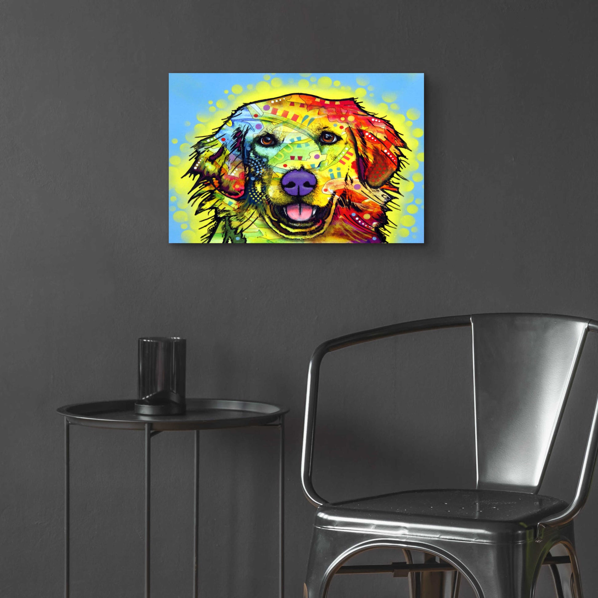 Epic Art 'Golden Retriever' by Dean Russo, Acrylic Glass Wall Art,24x16