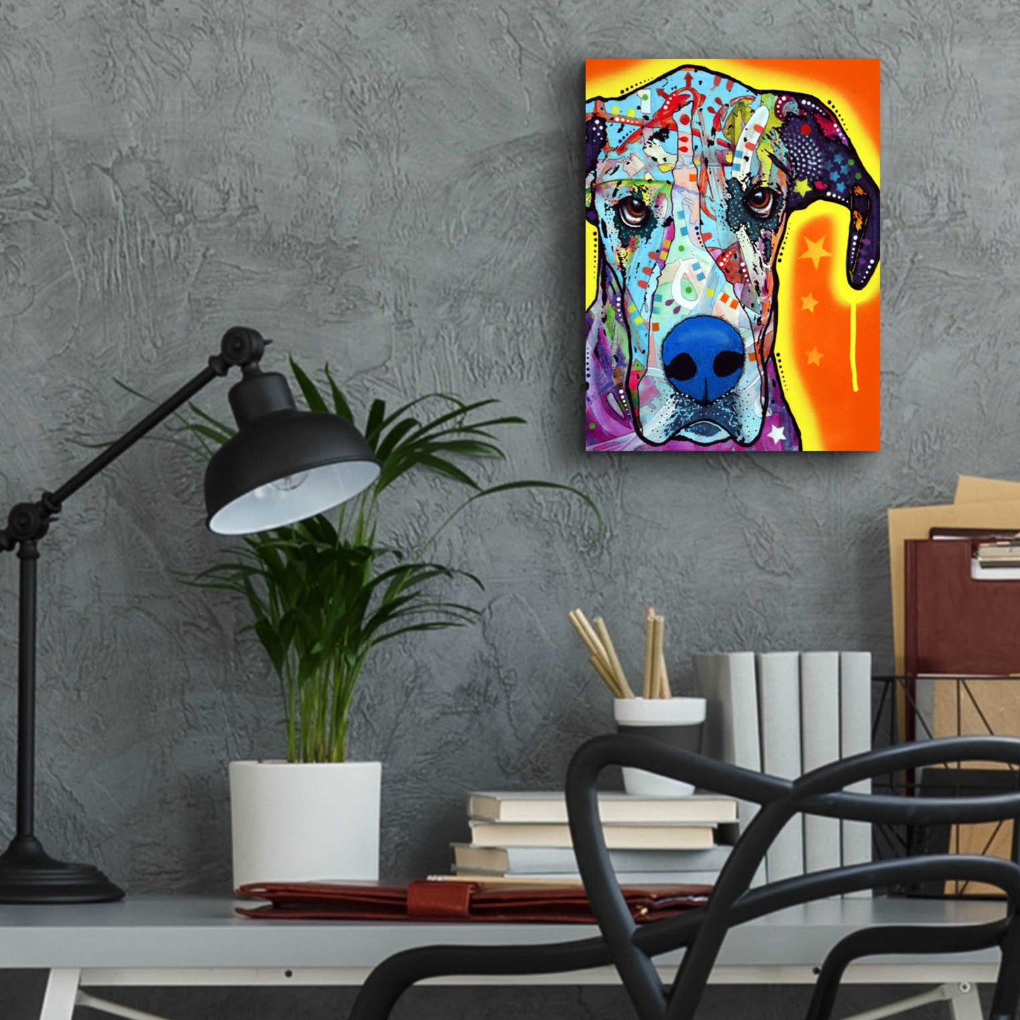 Epic Art 'Great Dane' by Dean Russo, Acrylic Glass Wall Art,12x16