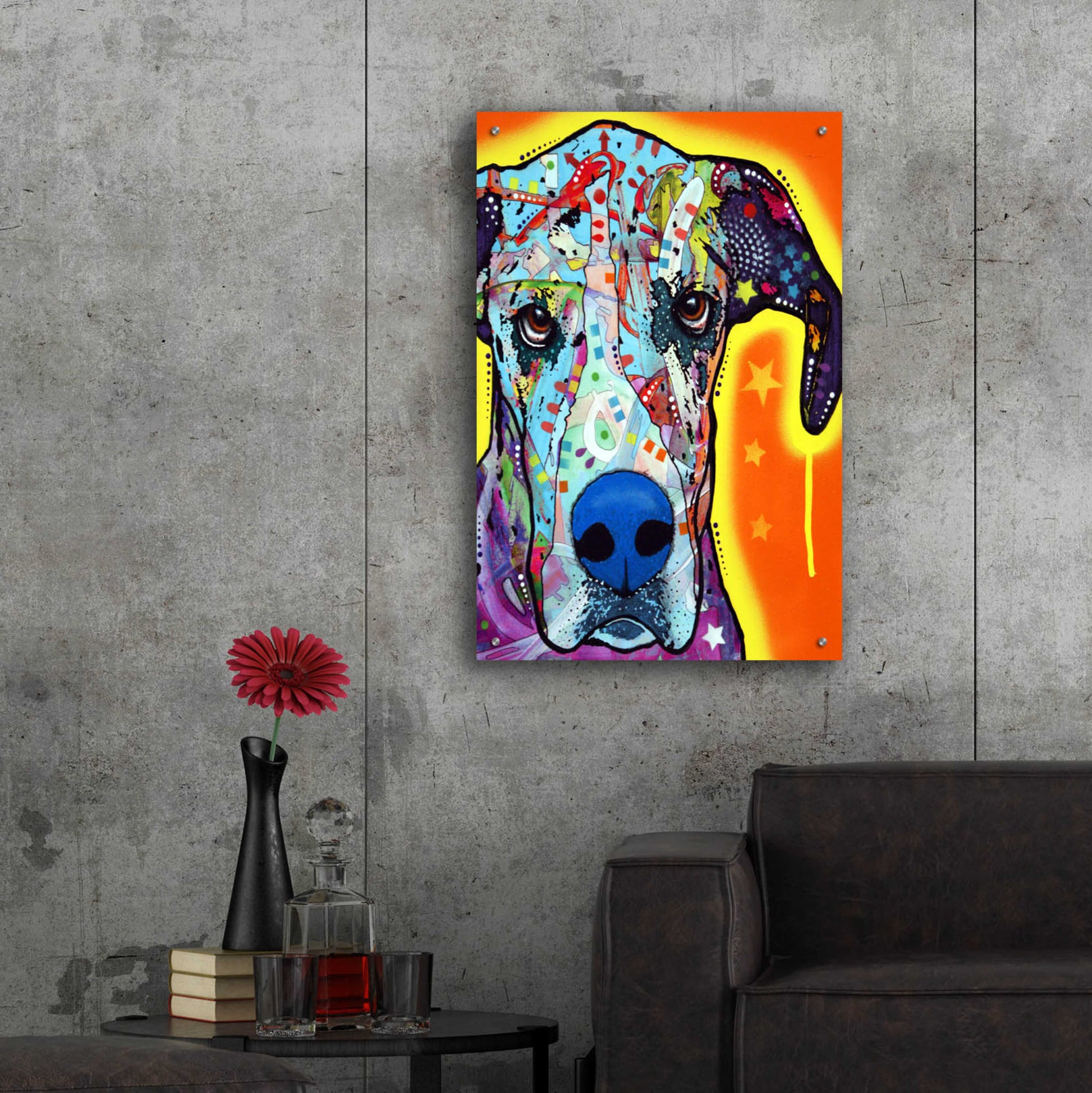 Epic Art 'Great Dane' by Dean Russo, Acrylic Glass Wall Art,24x36