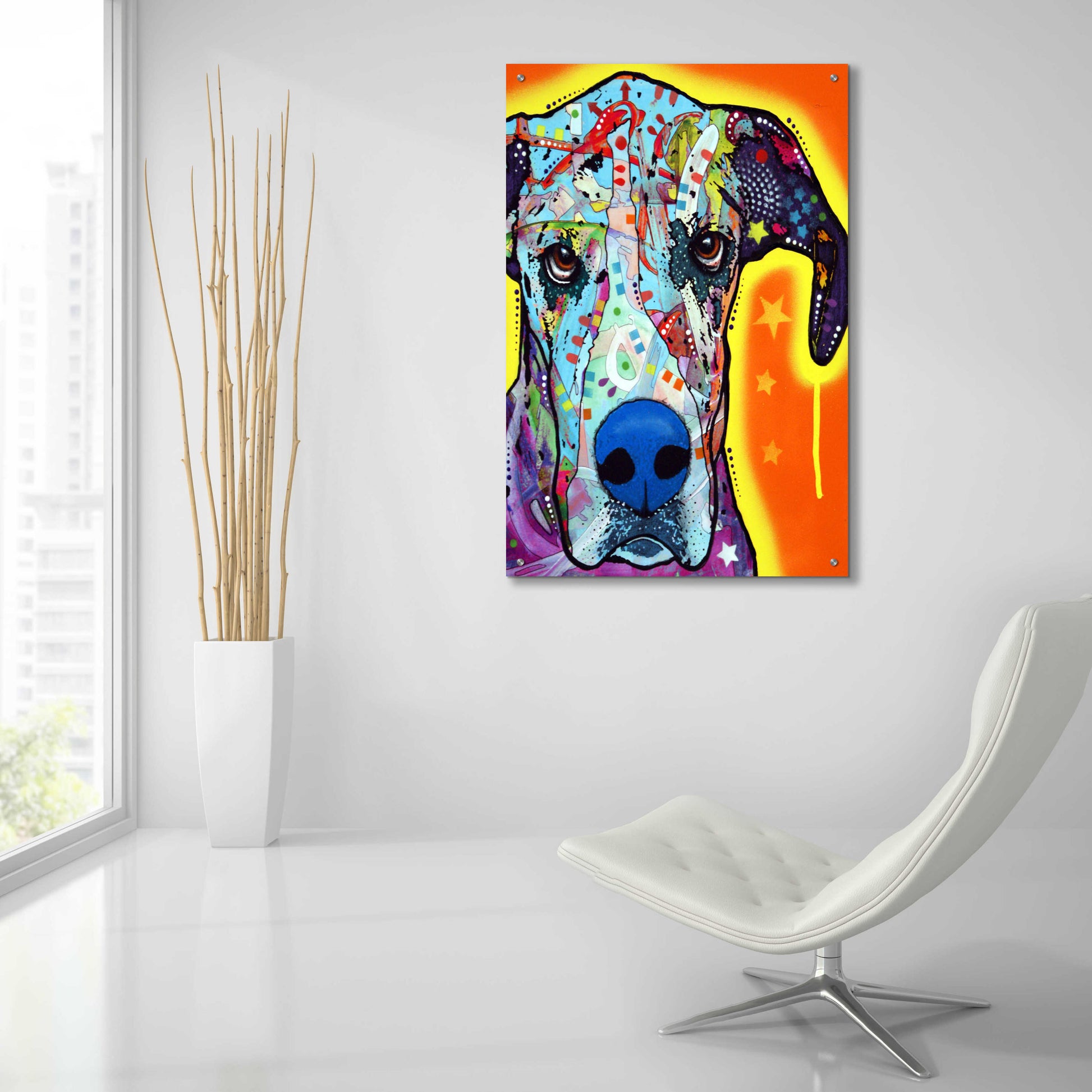 Epic Art 'Great Dane' by Dean Russo, Acrylic Glass Wall Art,24x36