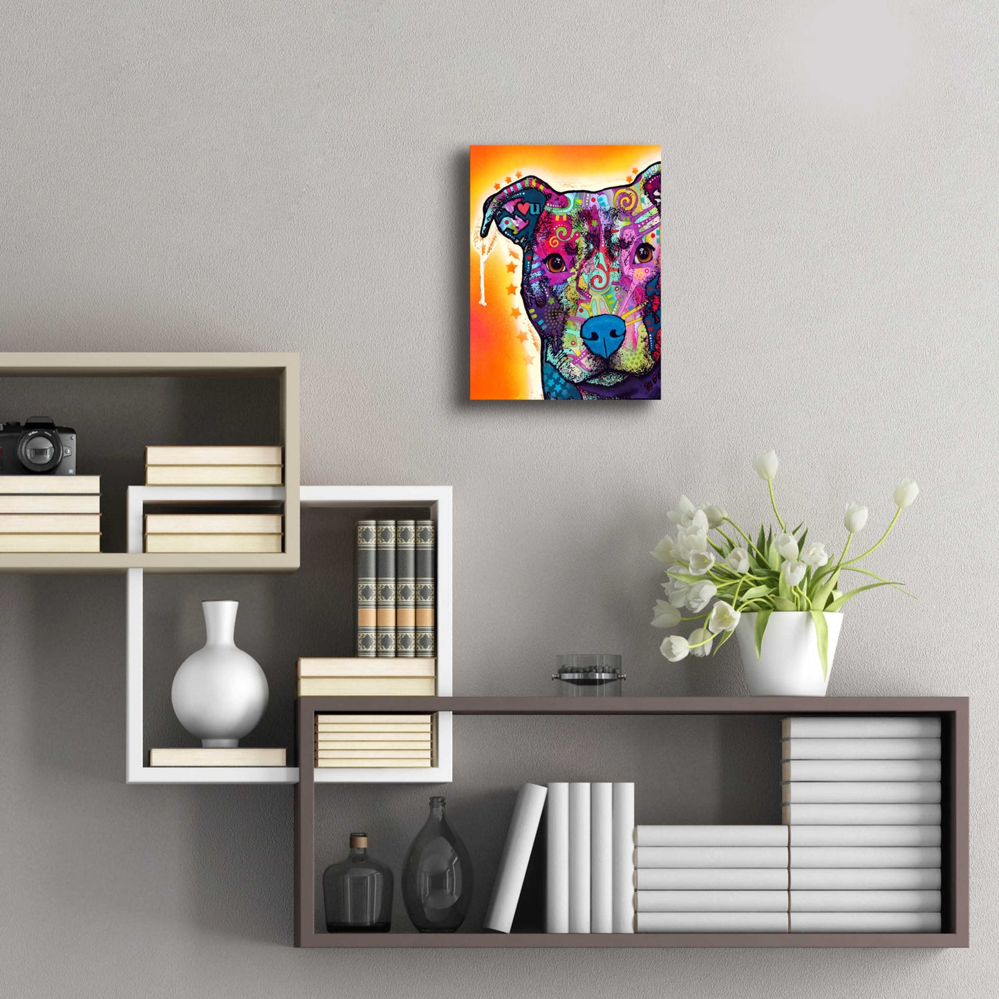 Epic Art 'Heart U Pit Bull' by Dean Russo, Acrylic Glass Wall Art,12x16