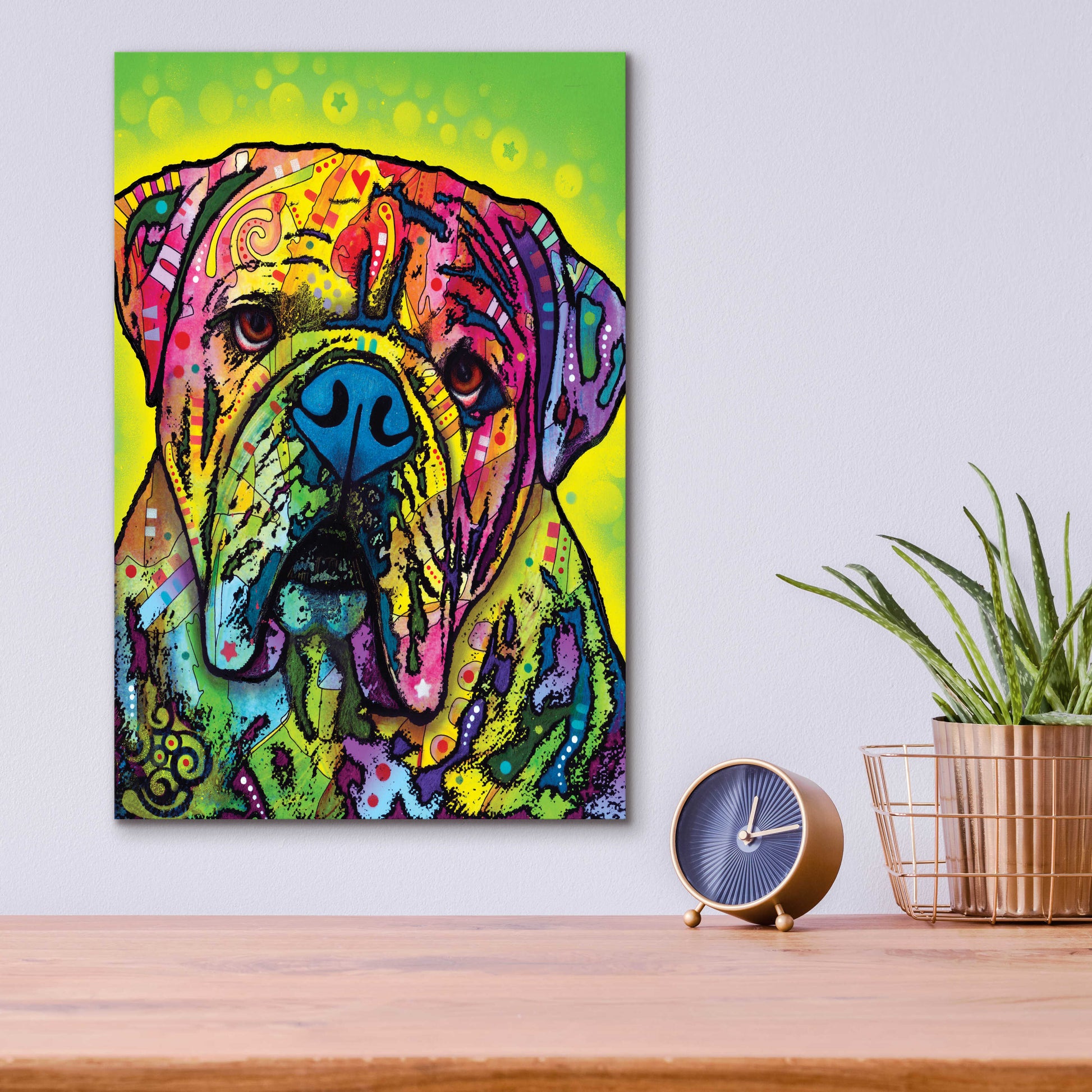 Epic Art 'Hey Bulldog' by Dean Russo, Acrylic Glass Wall Art,12x16