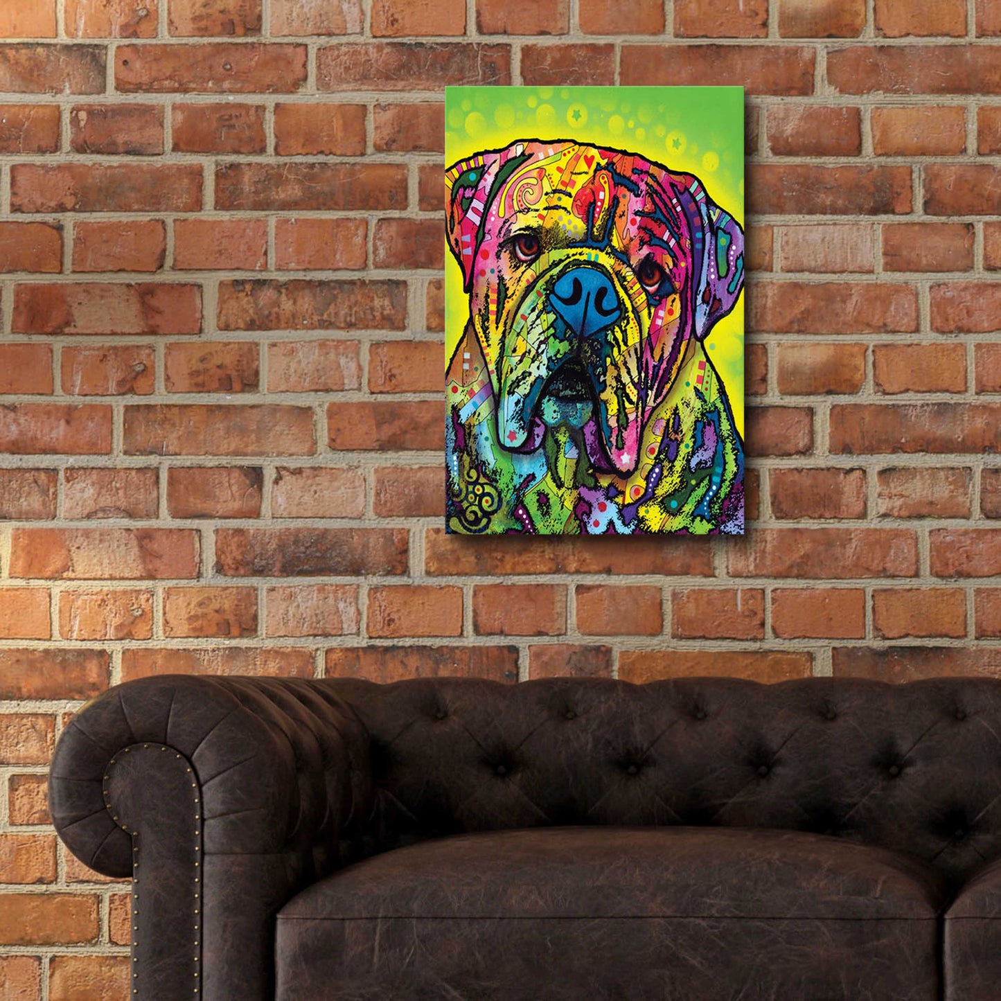 Epic Art 'Hey Bulldog' by Dean Russo, Acrylic Glass Wall Art,16x24