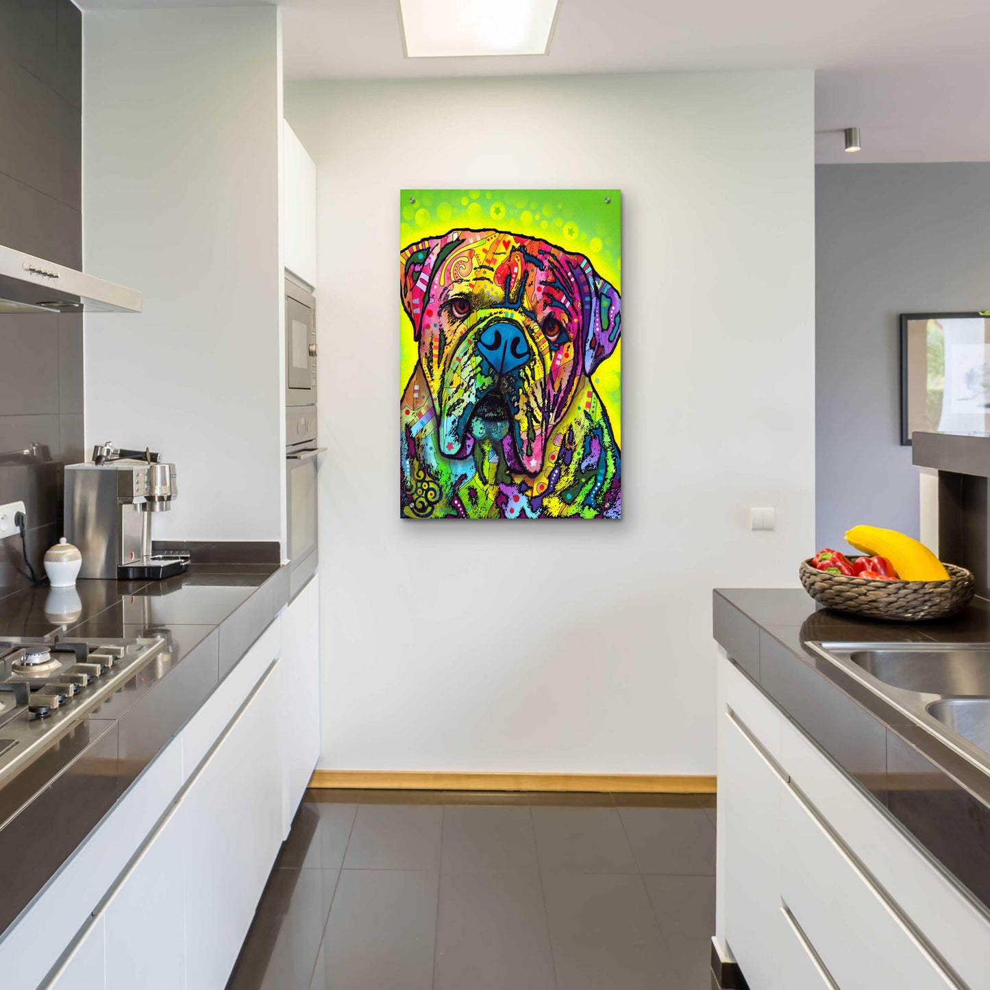 Epic Art 'Hey Bulldog' by Dean Russo, Acrylic Glass Wall Art,24x36