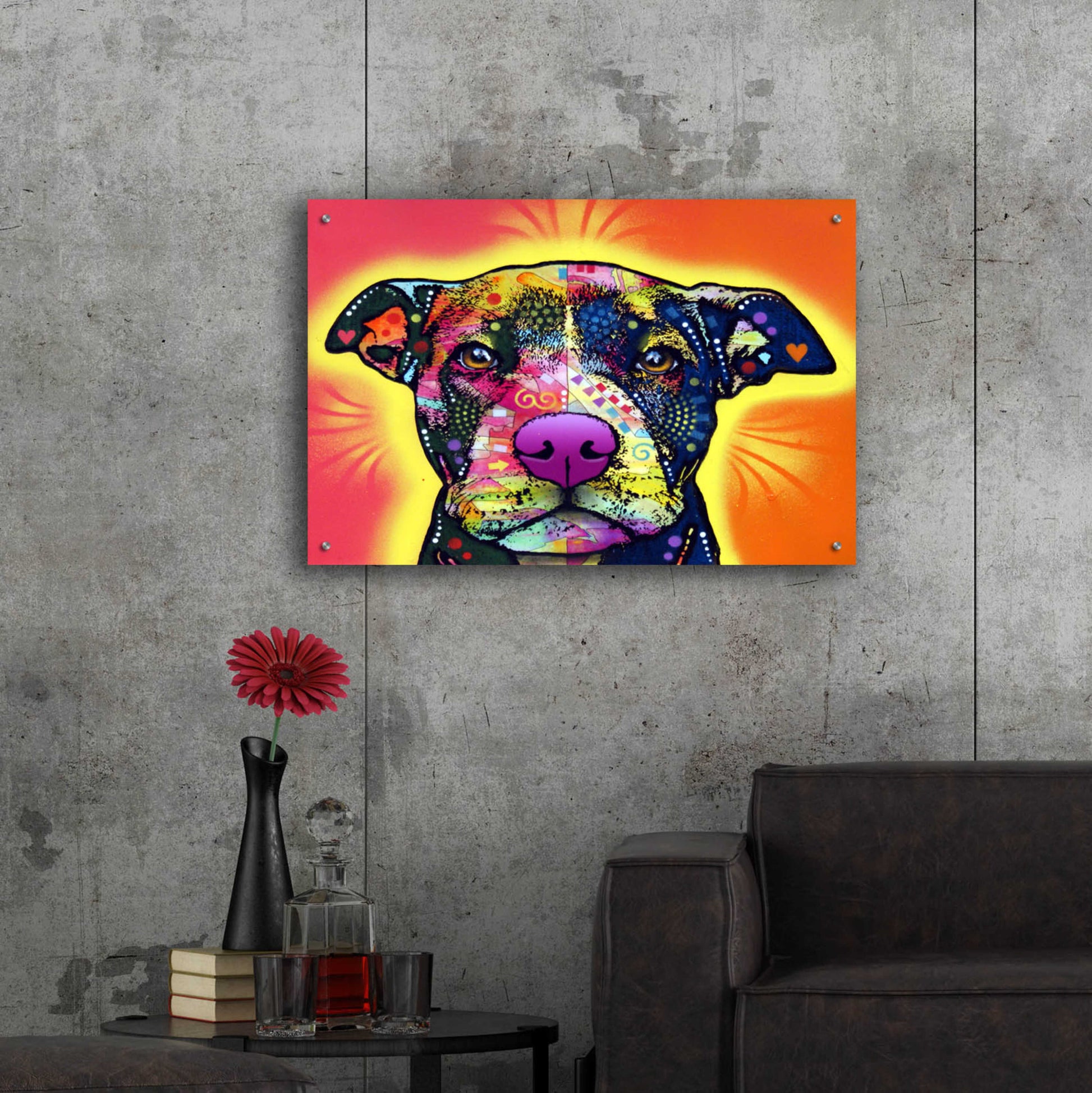 Epic Art 'Love A Bull' by Dean Russo, Acrylic Glass Wall Art,36x24