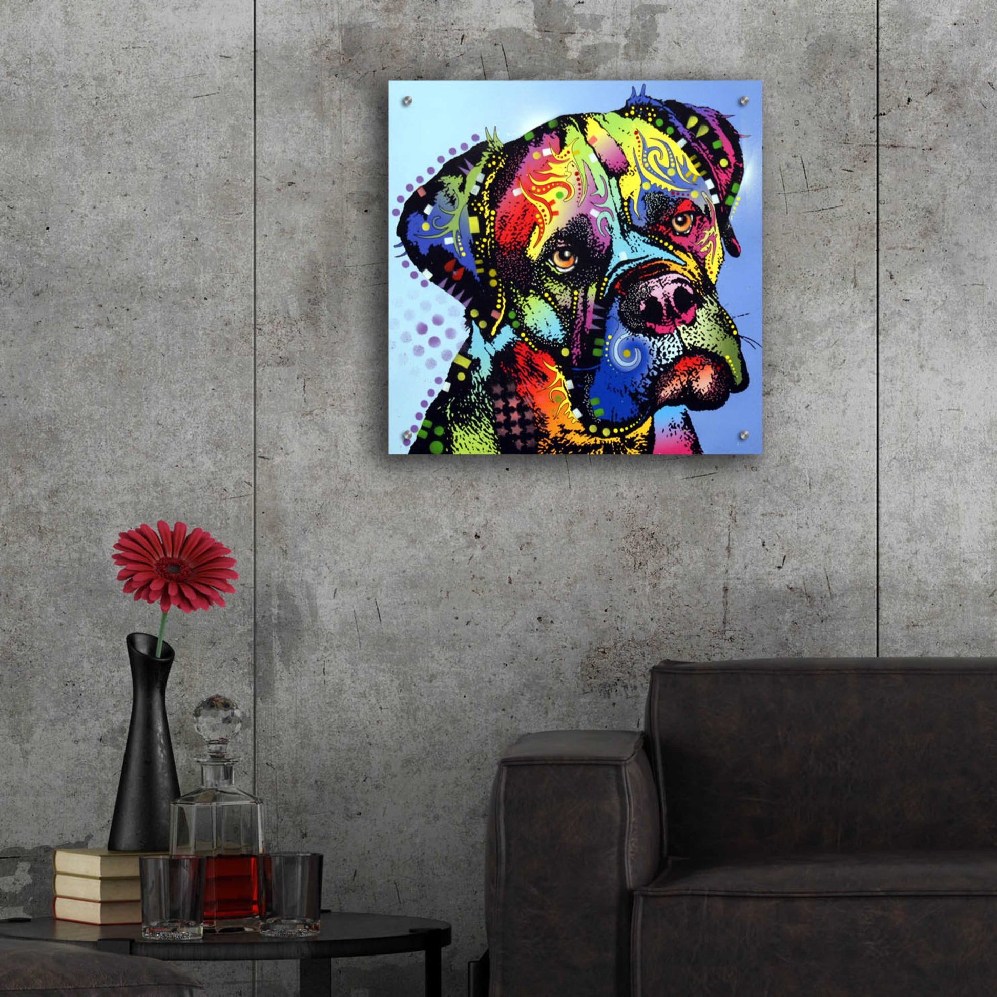 Epic Art 'Mastiff Warrior' by Dean Russo, Acrylic Glass Wall Art,24x24