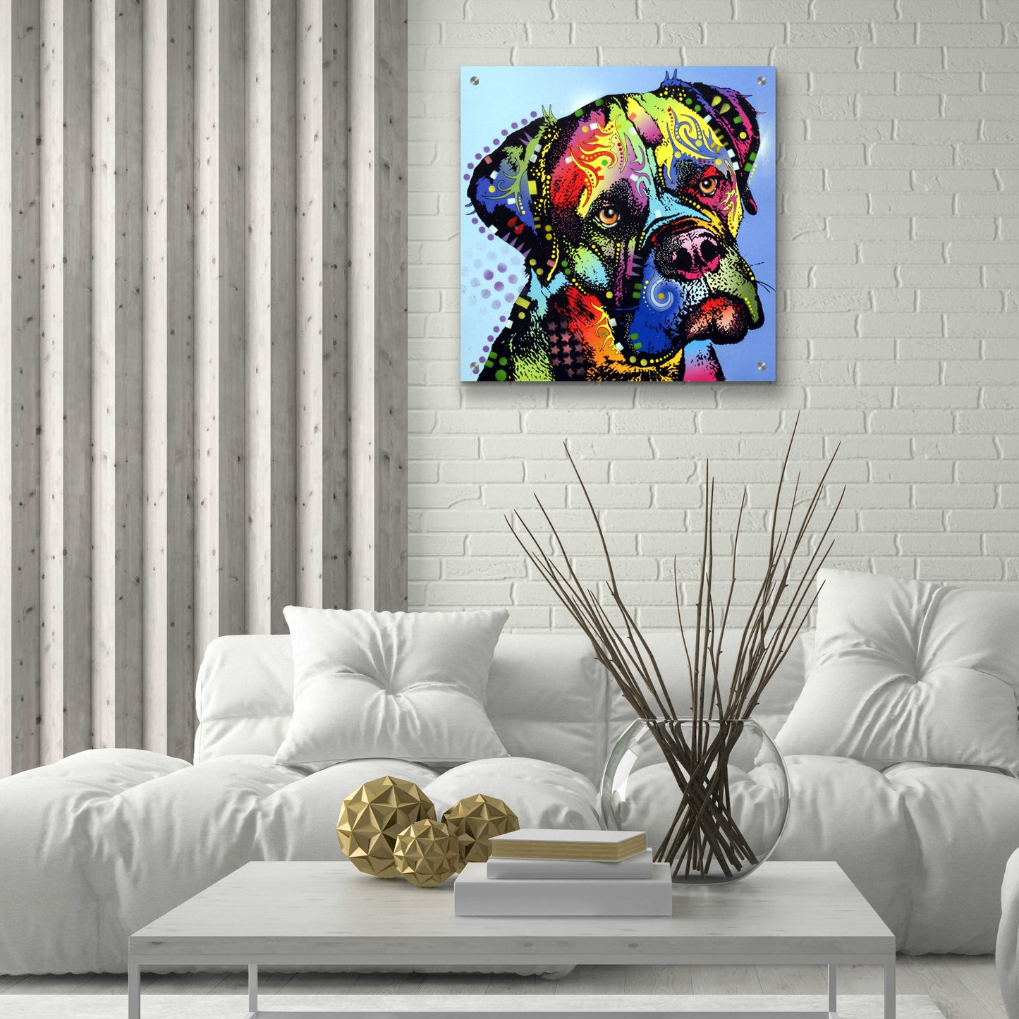 Epic Art 'Mastiff Warrior' by Dean Russo, Acrylic Glass Wall Art,24x24