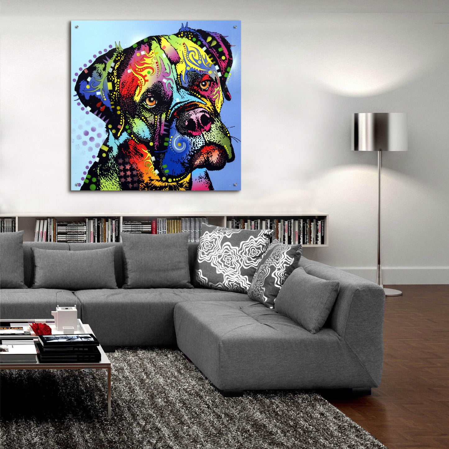 Epic Art 'Mastiff Warrior' by Dean Russo, Acrylic Glass Wall Art,36x36